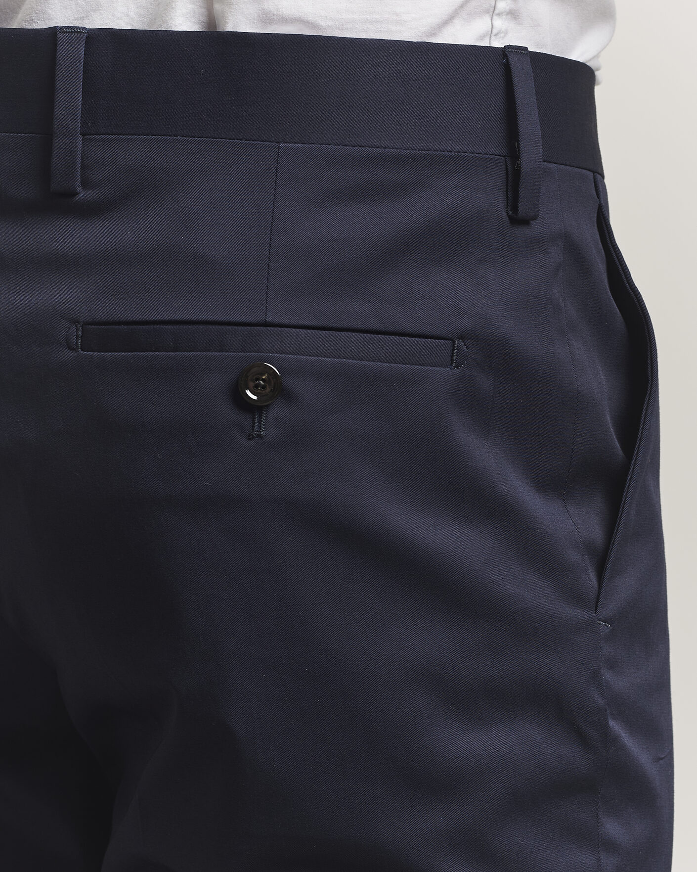 Herre | Bukser | Lardini | Lyon Cotton Twill Stretch Trousers Navy