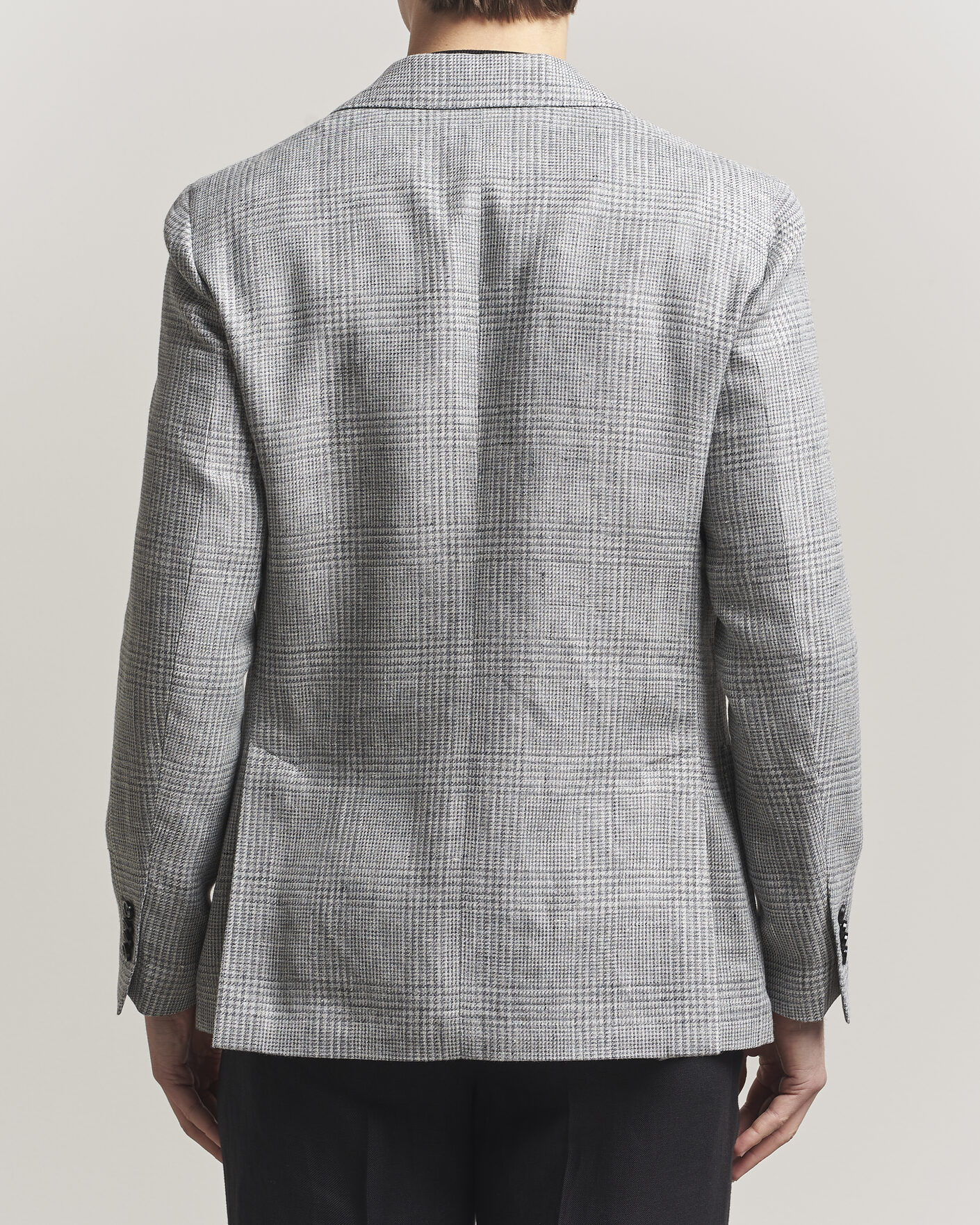 Herre | Dressjakker | Lardini | Checked Linen/Wool Blazer Grey