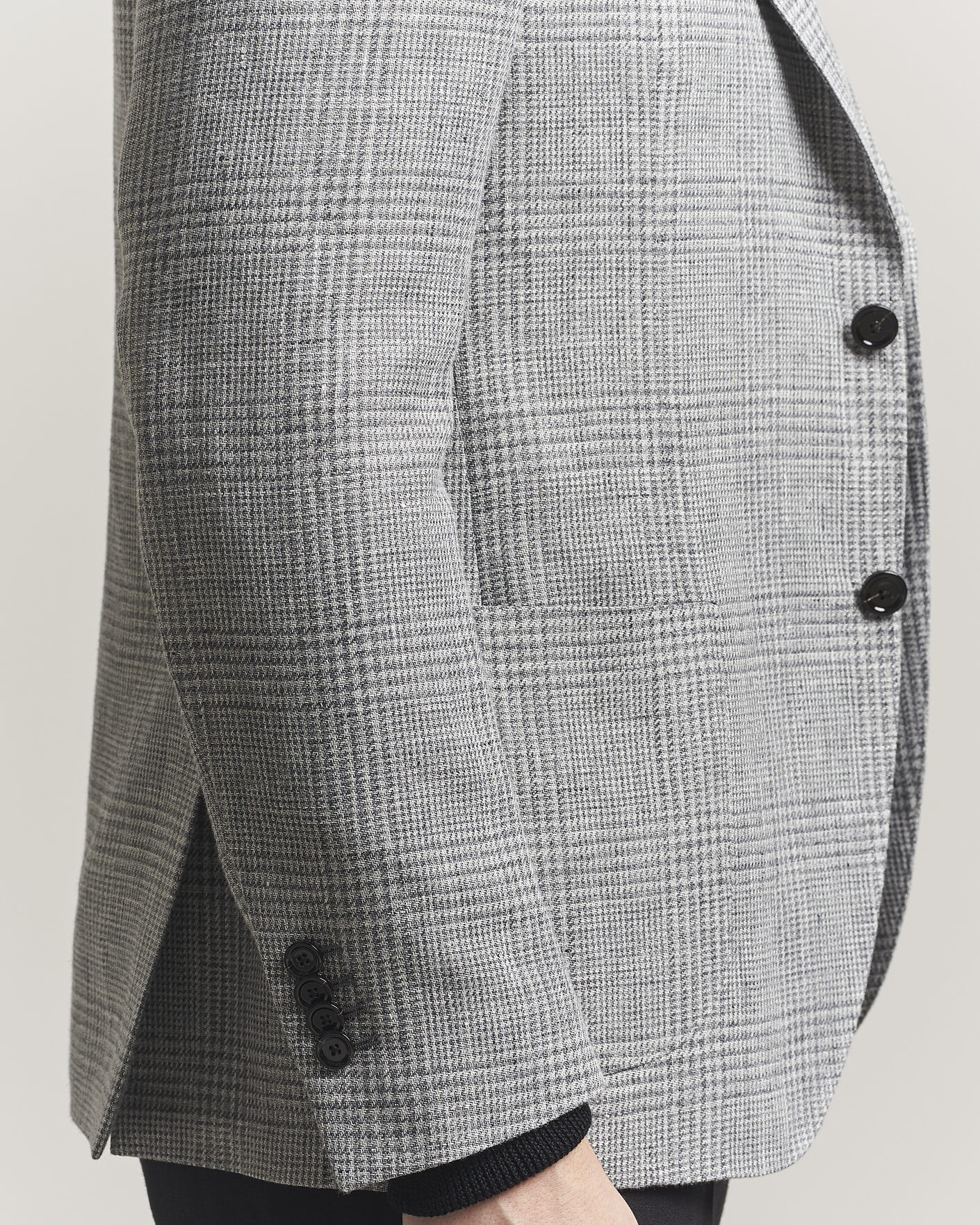Herre | Dressjakker | Lardini | Checked Linen/Wool Blazer Grey