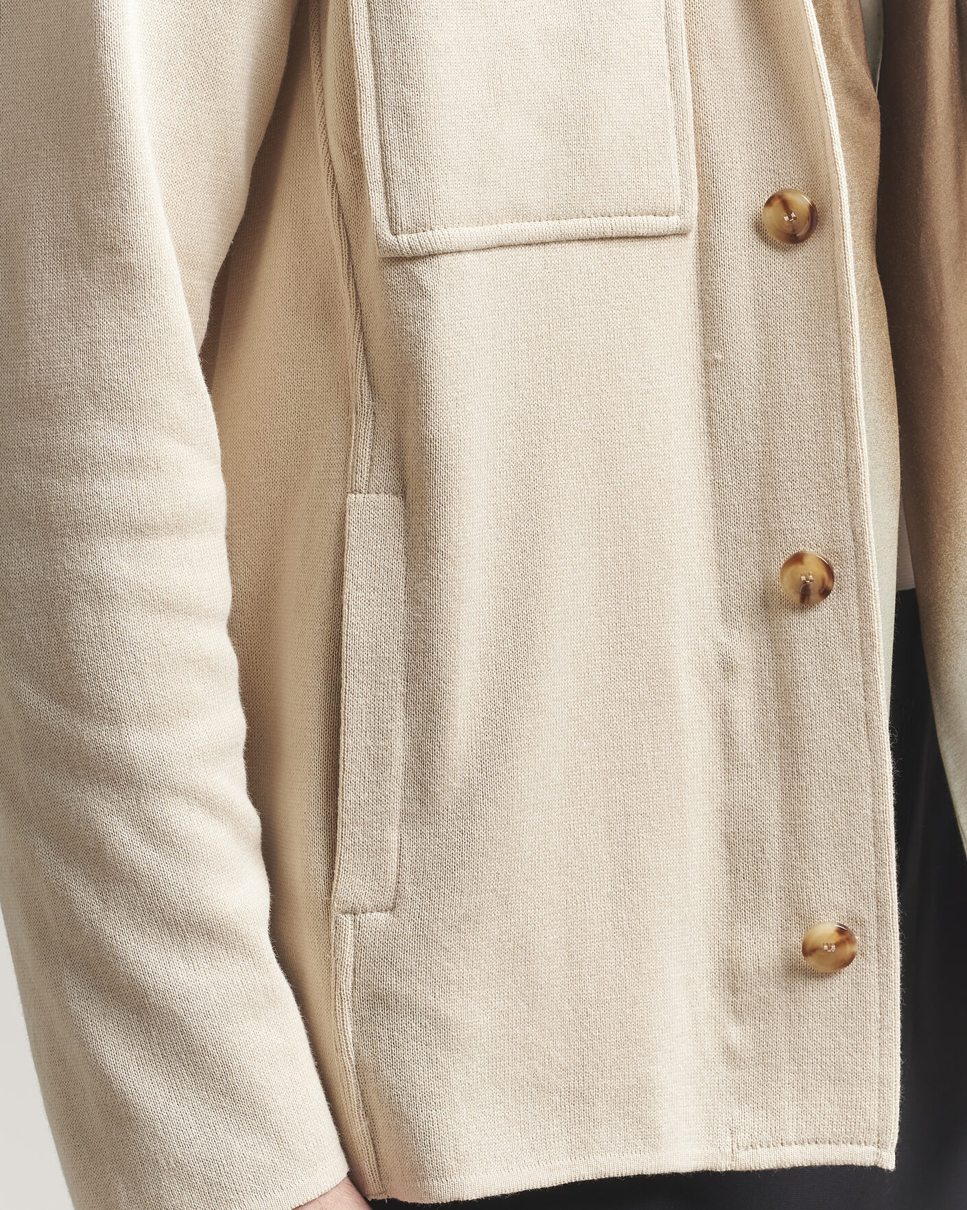 Herre | Dressjakker | Lardini | Knitted Cotton Pocket Shirt Jacket Beige