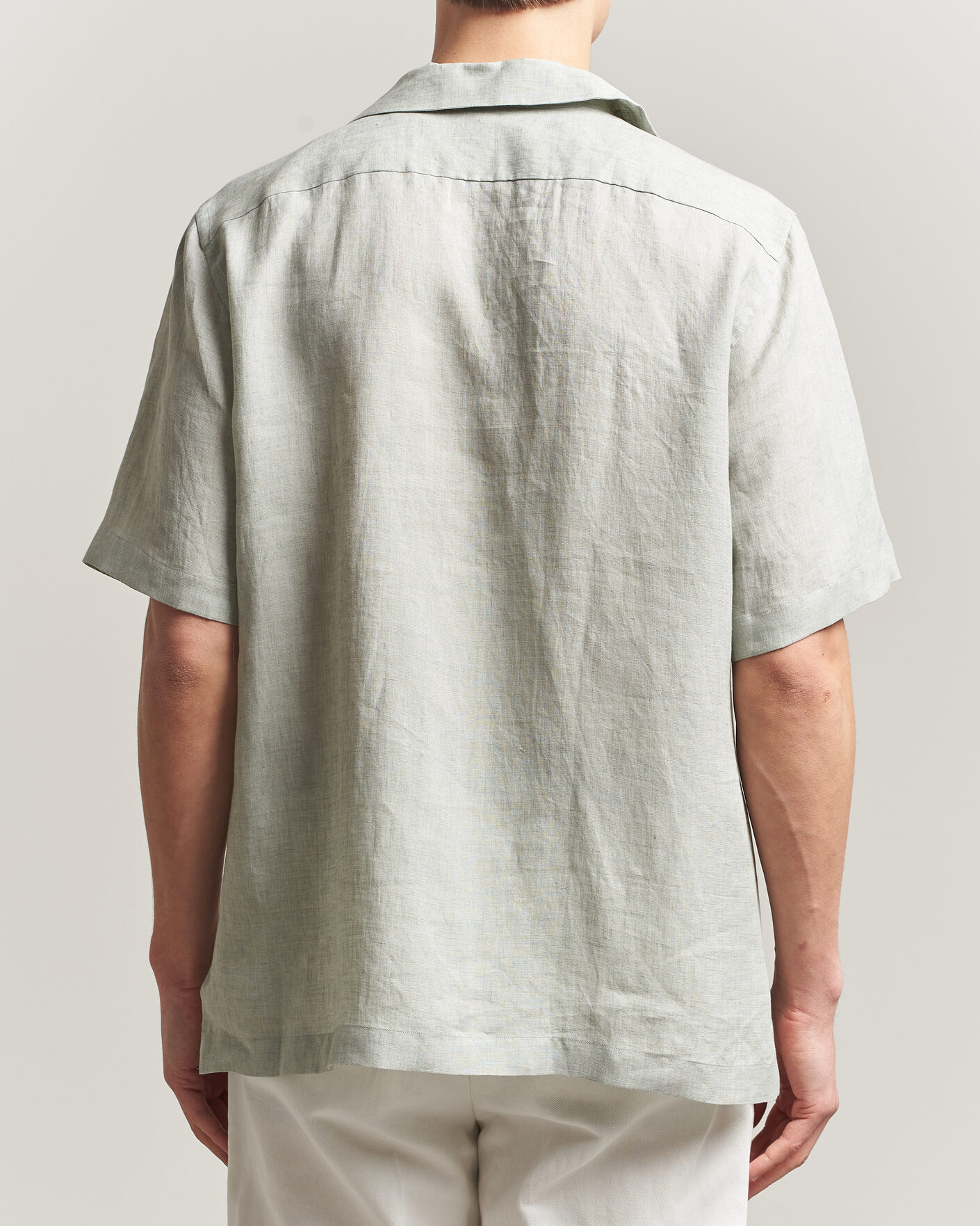 Herre | Skjorter | Lardini | Klop Short Sleeve Linen Resort Shirt Light Green