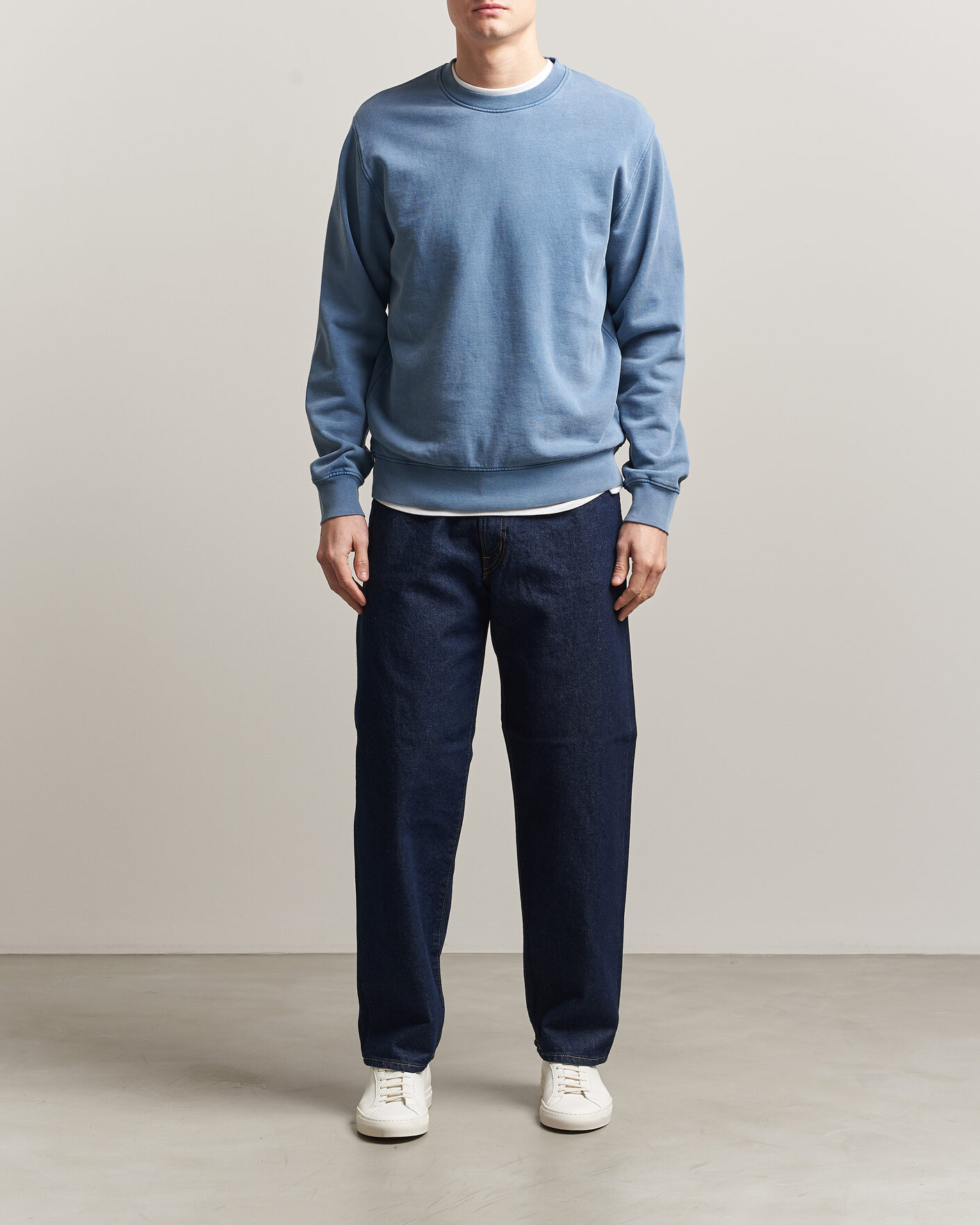Herre | Gensere | Colorful Standard | Classic Organic Crew Neck Sweat Faded Indigo