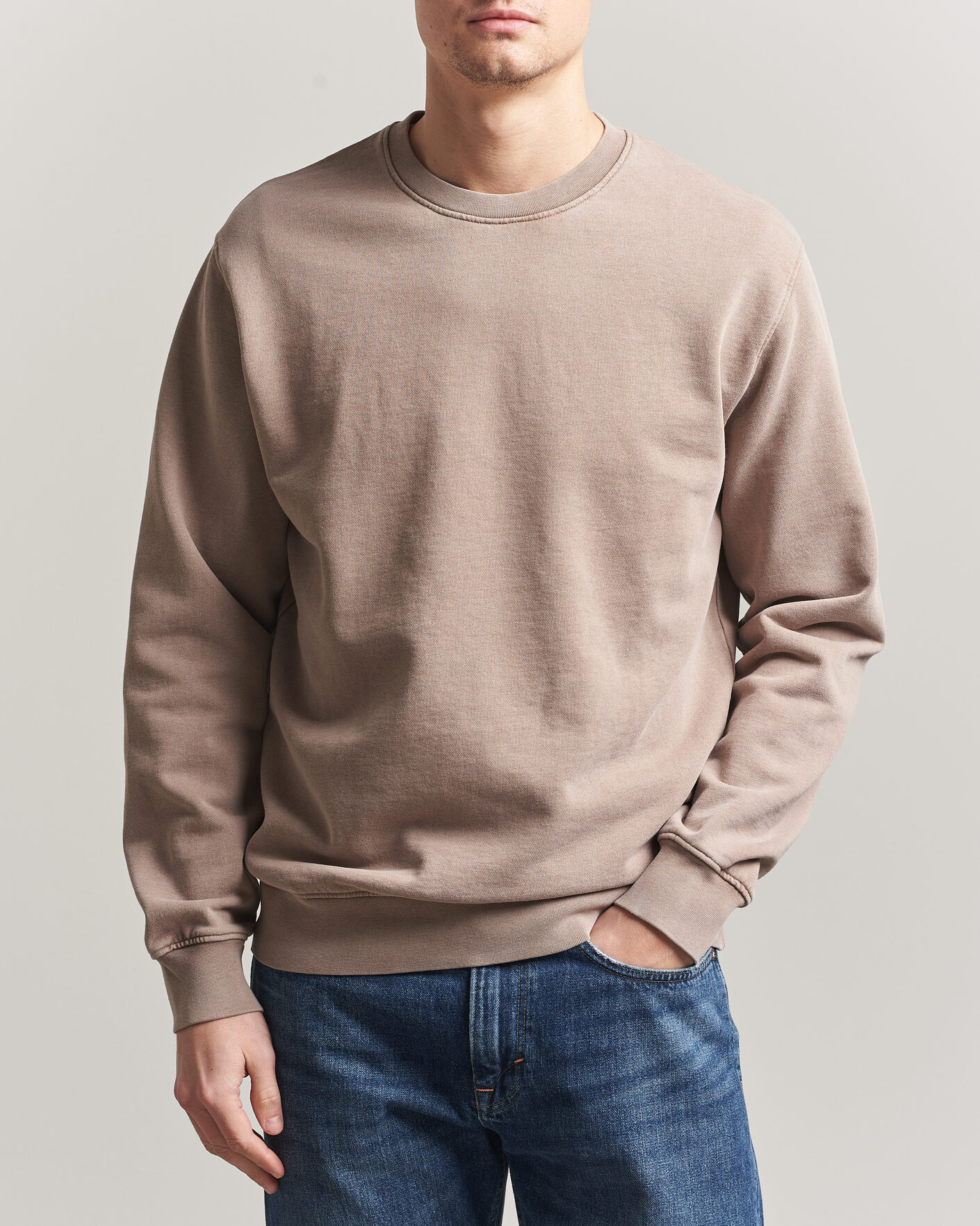 Herre | Gensere | Colorful Standard | Classic Organic Crew Neck Sweat Faded Khaki