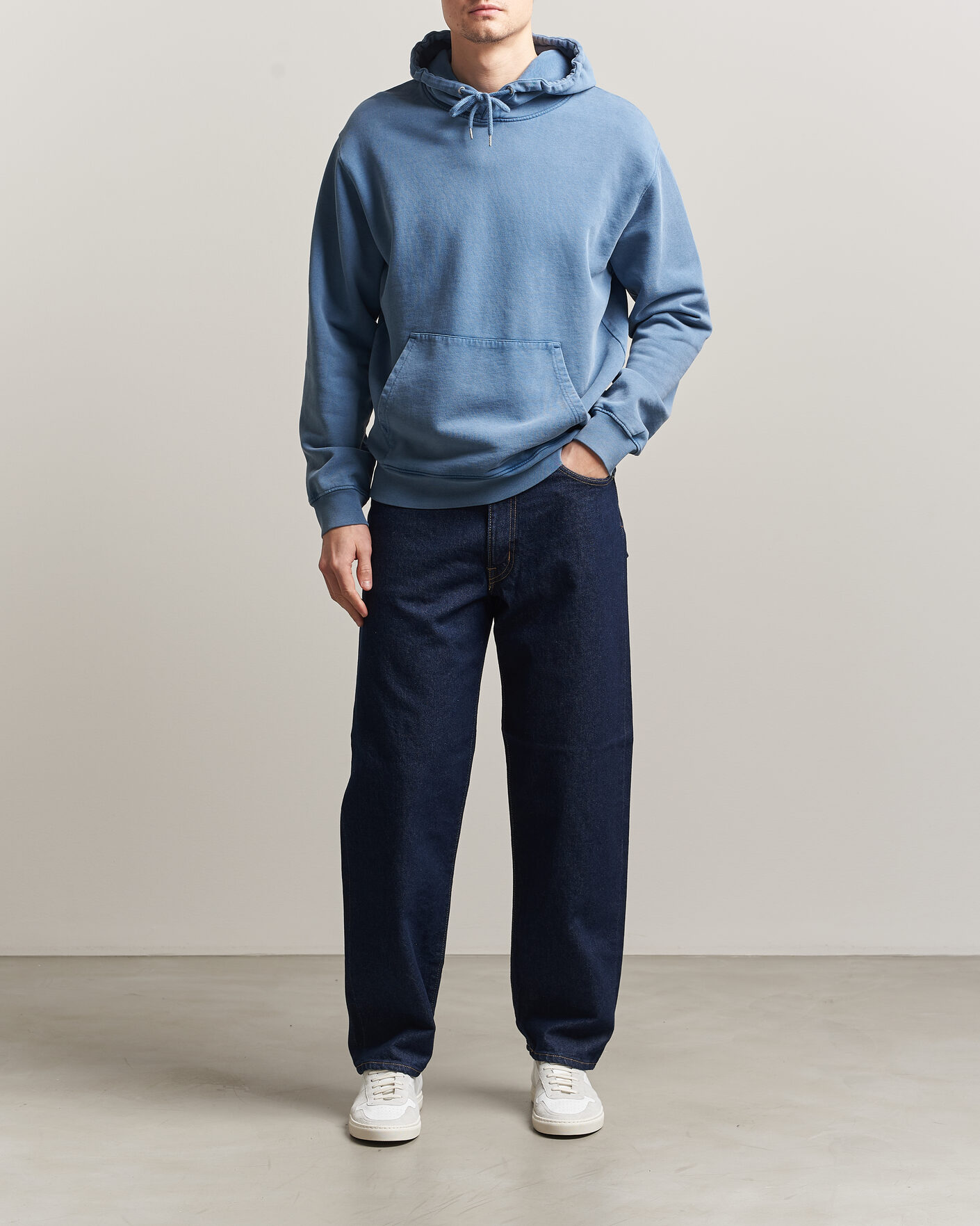 Herre | Gensere | Colorful Standard | Classic Organic Hood Faded Indigo