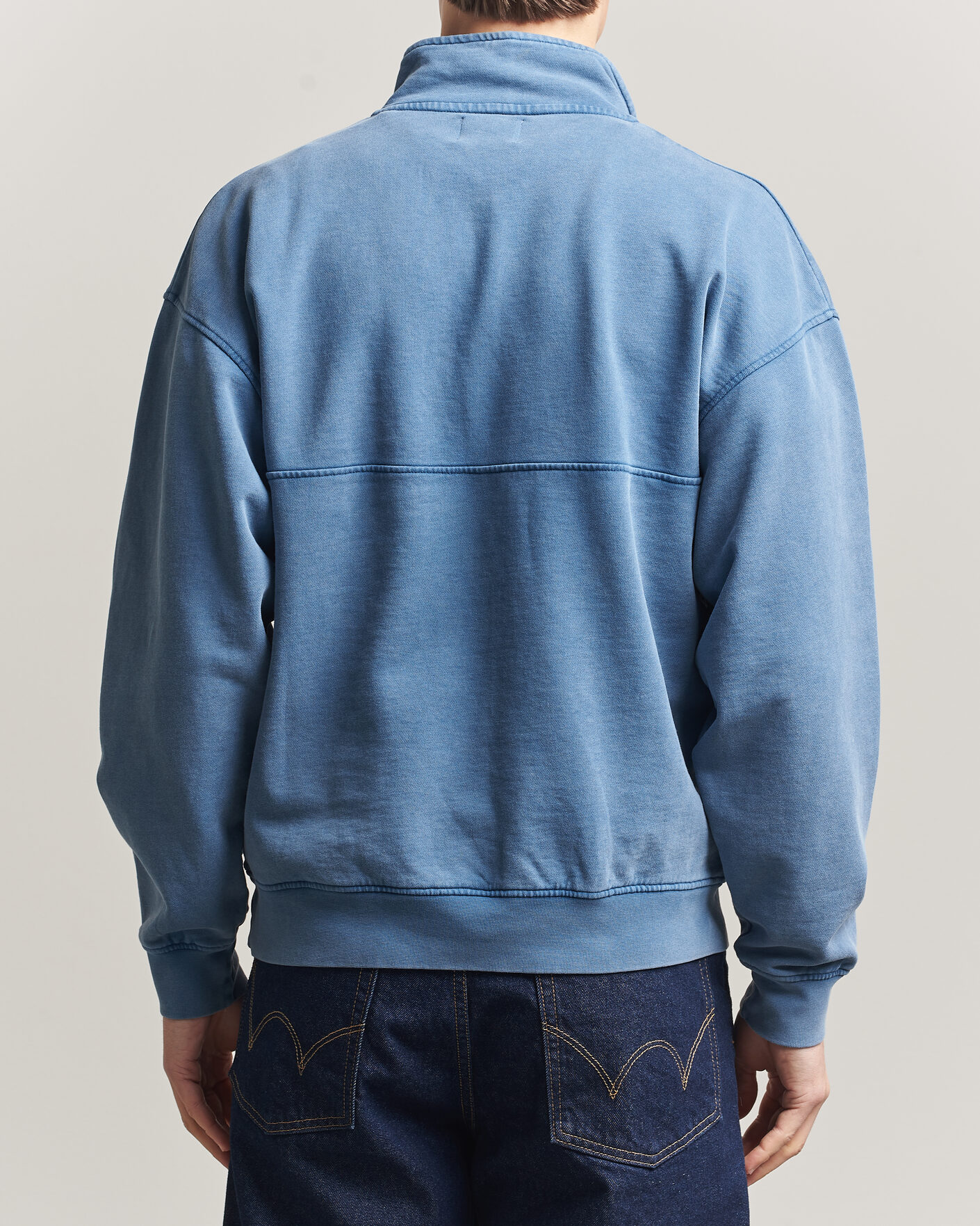 Herre | Gensere | Colorful Standard | Classic Organic Half-Zip Faded Indigo