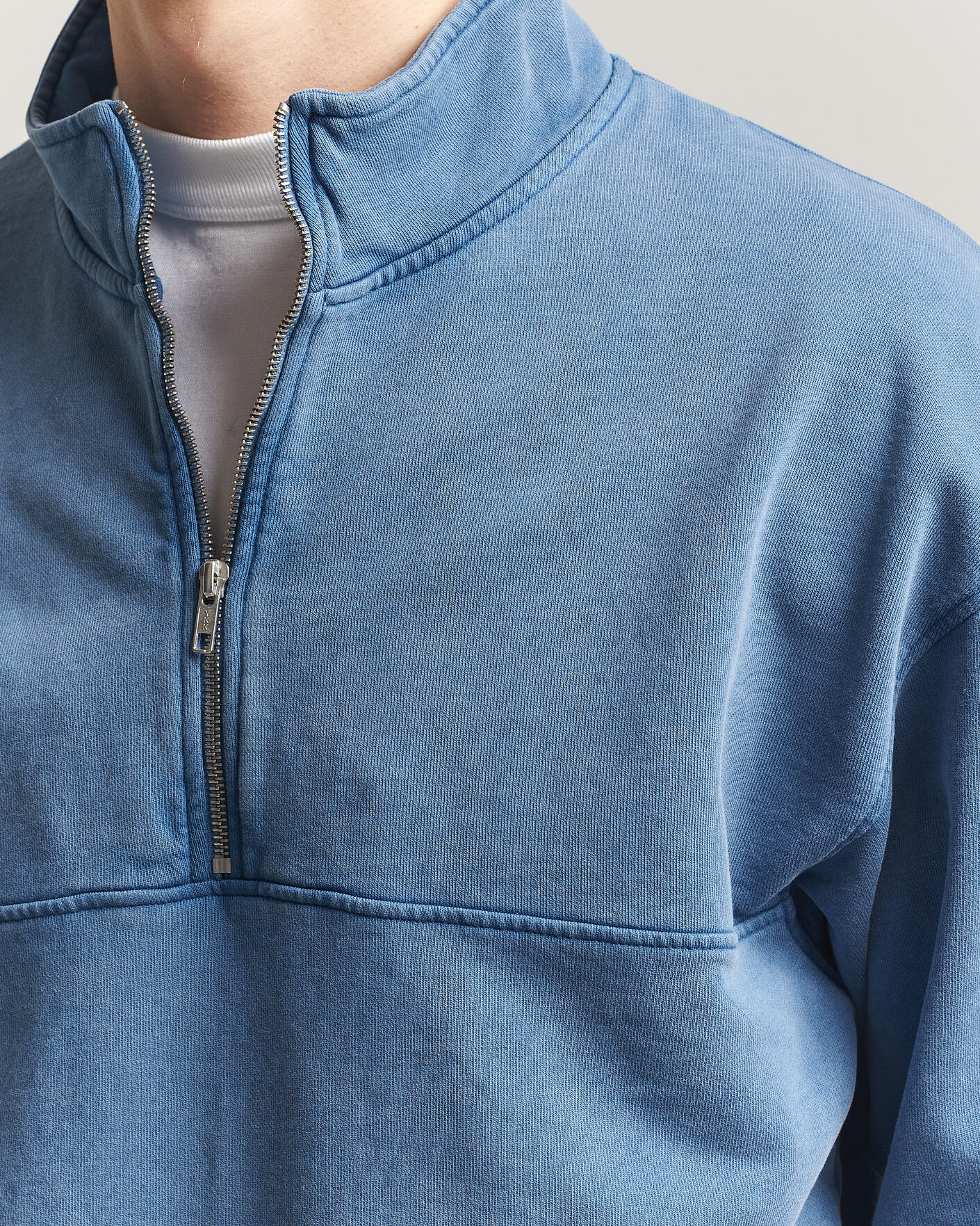 Herre | Gensere | Colorful Standard | Classic Organic Half-Zip Faded Indigo