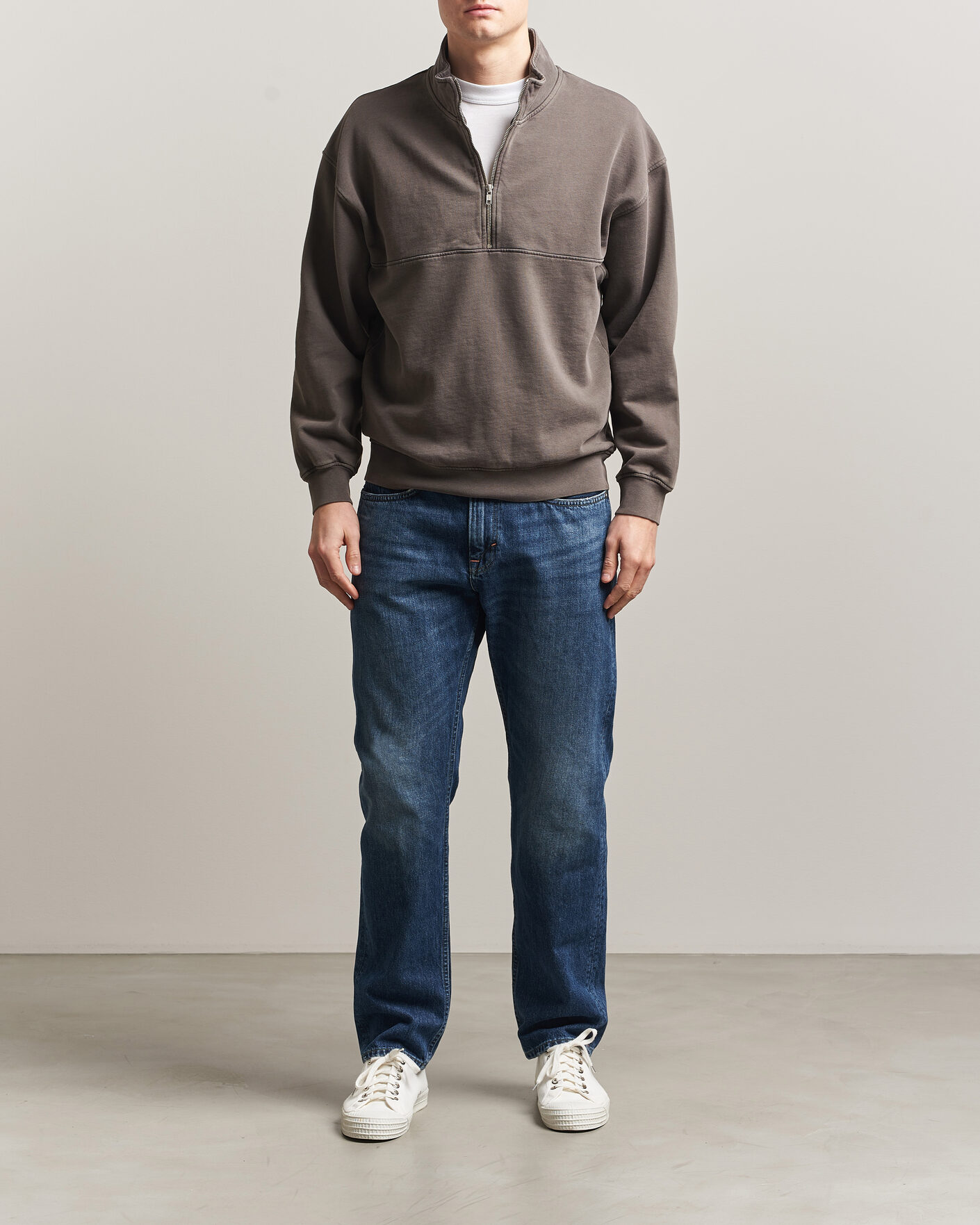 Herre | Gensere | Colorful Standard | Classic Organic Half-Zip Faded Mud