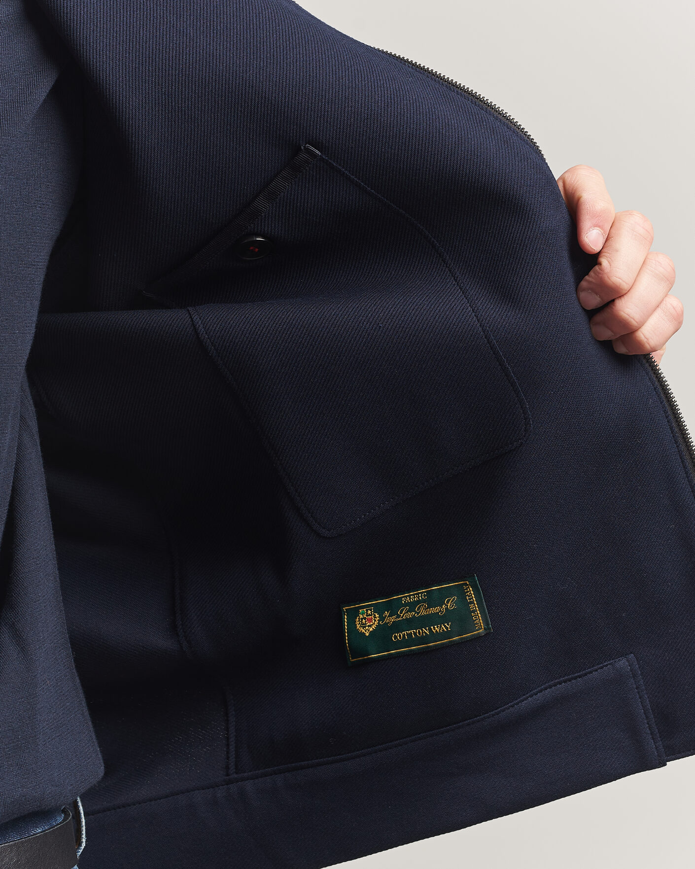Herre | Jakker | Harris Wharf London | Loro Piana Cavalry Twill Harrington Jacket Navy Blue