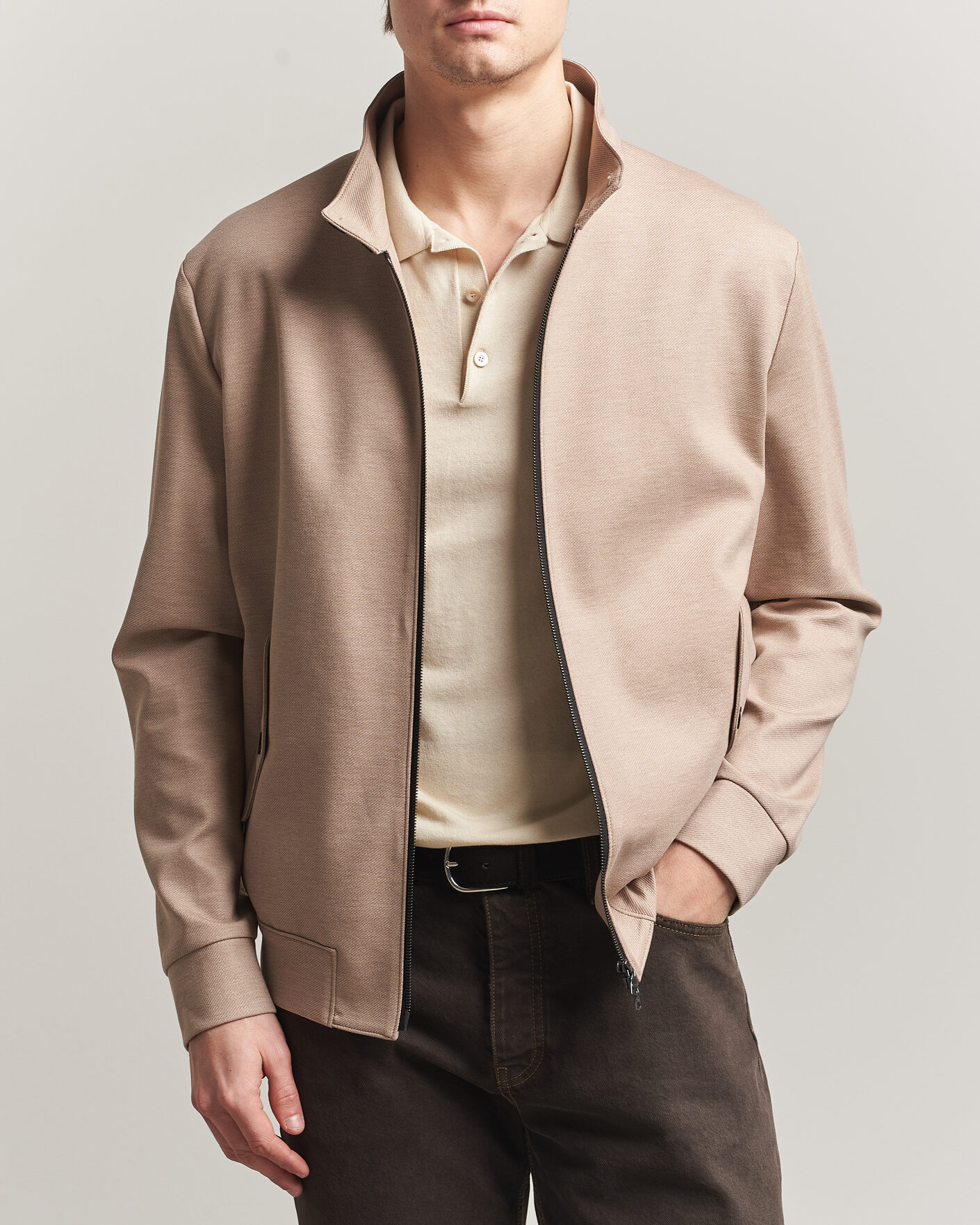 Herre | Jakker | Harris Wharf London | Loro Piana Cavalry Twill Harrington Jacket Oat