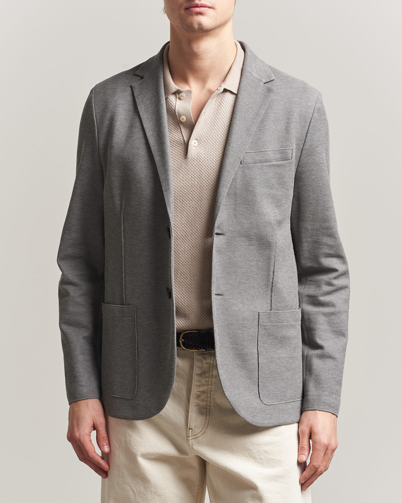 Herre | Dressjakker | Harris Wharf London | Loro Piana Honey Comb Blazer Light Grey