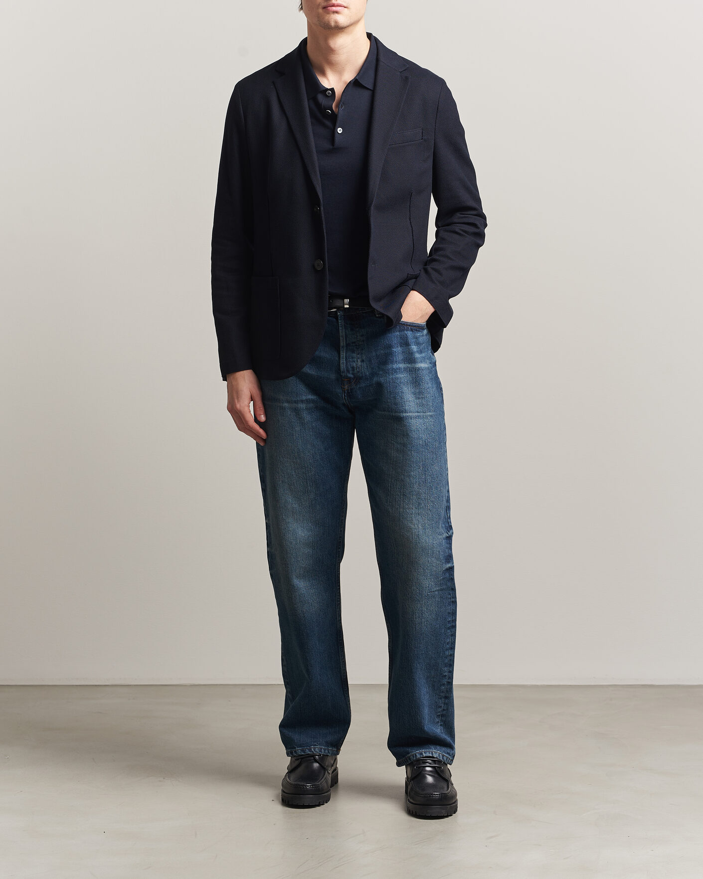 Herre | Dressjakker | Harris Wharf London | Loro Piana Honey Comb Blazer Navy Blue