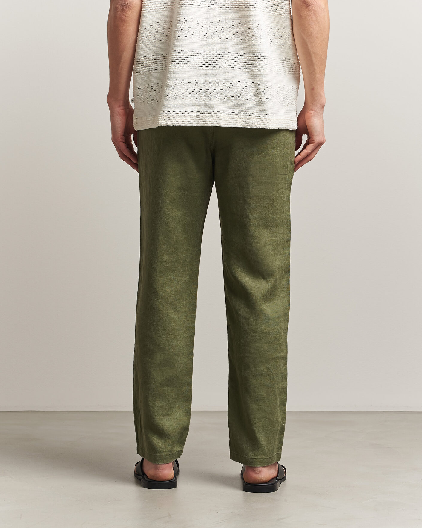 Herre | Bukser | Samsøe Samsøe | Jabari Linen Drawstring Trousers Burnt Olive