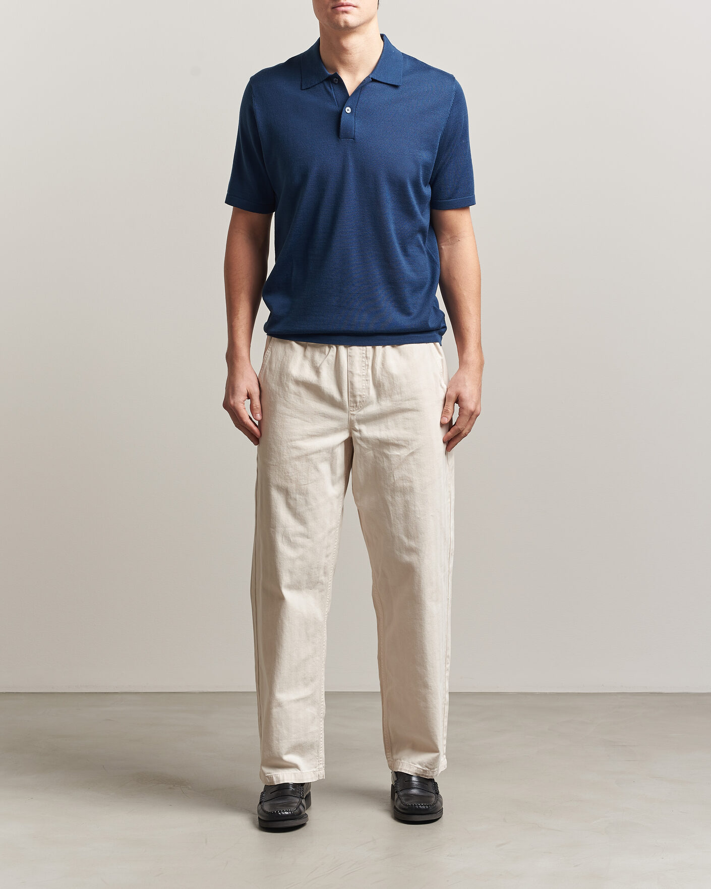 Herre | Pikéer | Samsøe Samsøe | Rowan Knitted Polo Insignia Blue
