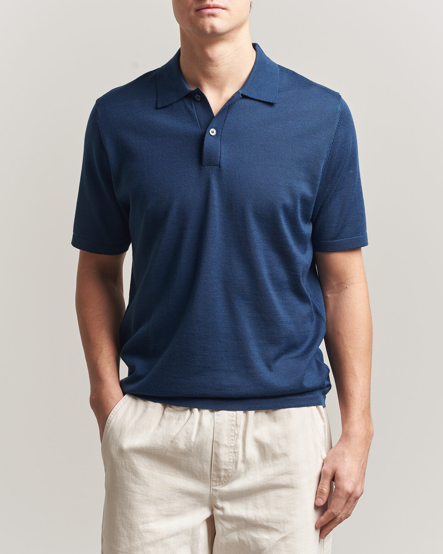 Herre | Pikéer | Samsøe Samsøe | Rowan Knitted Polo Insignia Blue
