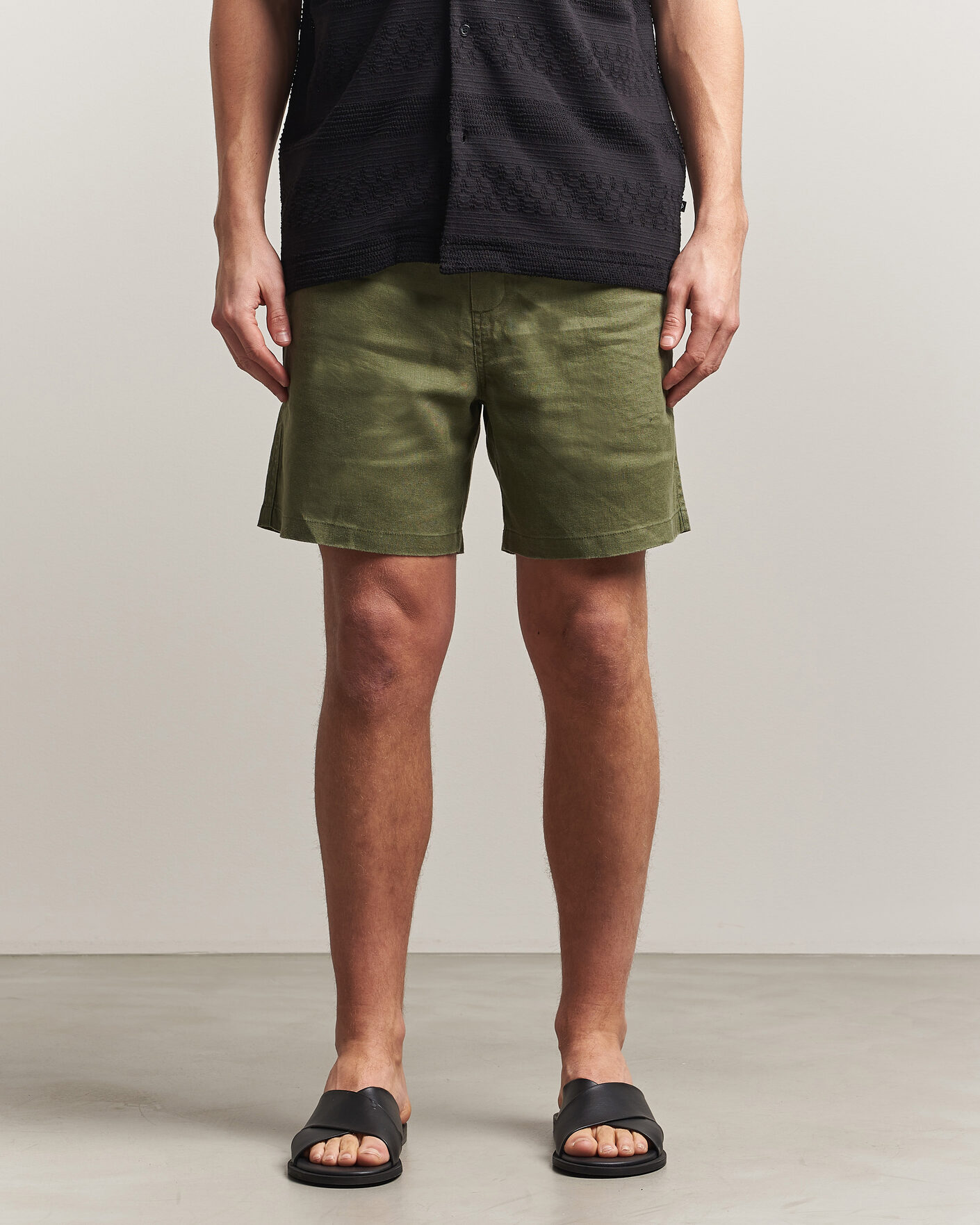 Herre | Shorts | Samsøe Samsøe | Jabari Linen Drawstring Shorts Burnt Olive