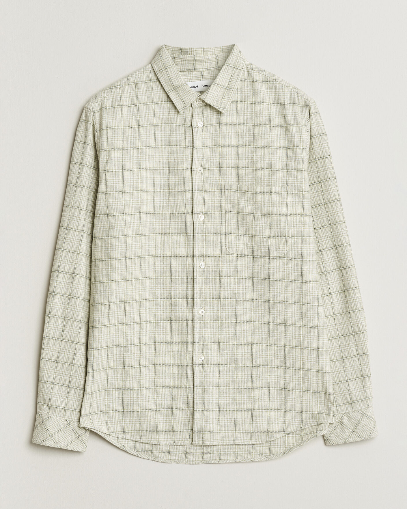 Herre | Skjorter | Samsøe Samsøe | Liam Checked Cotton Shirt Off White