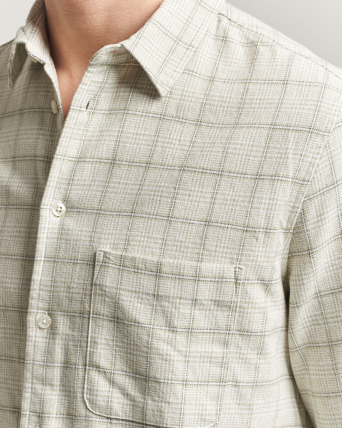 Herre | Skjorter | Samsøe Samsøe | Liam Checked Cotton Shirt Off White