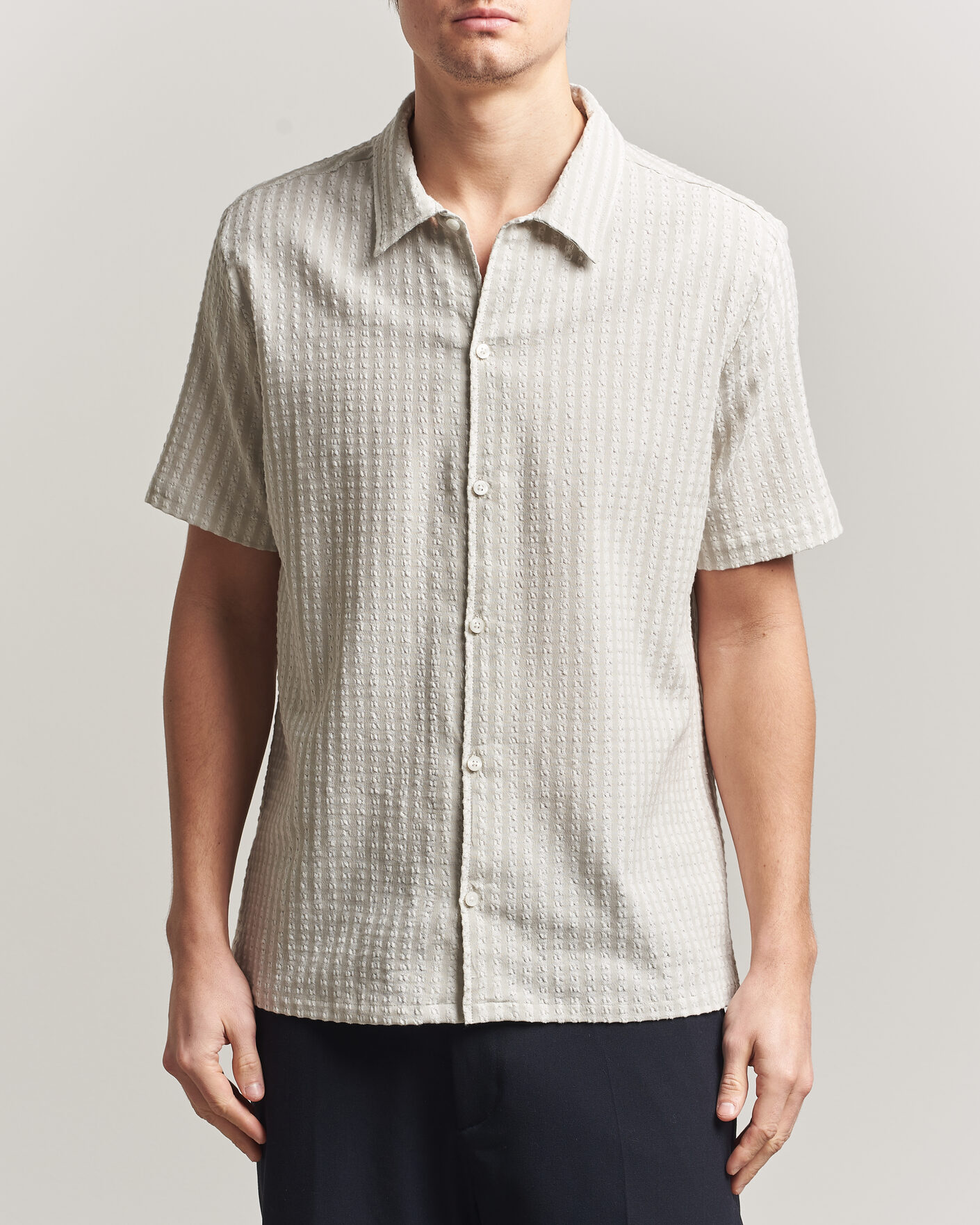 Herre | Skjorter | Samsøe Samsøe | Avan Structured Short Sleeve Shirt Moonstruck
