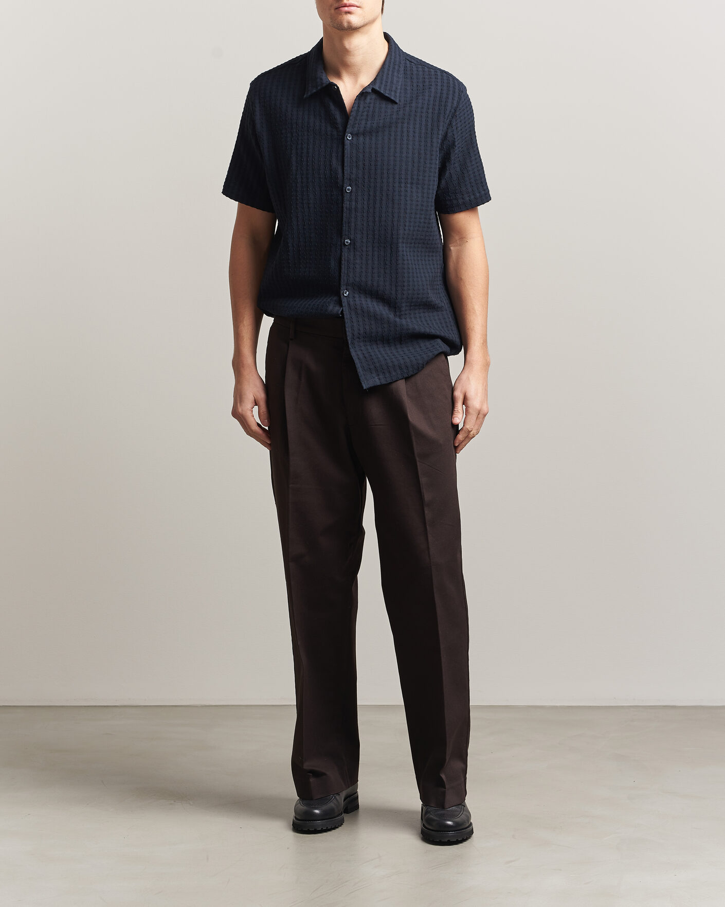 Herre | Skjorter | Samsøe Samsøe | Avan Structured Short Sleeve Shirt Salute Navy