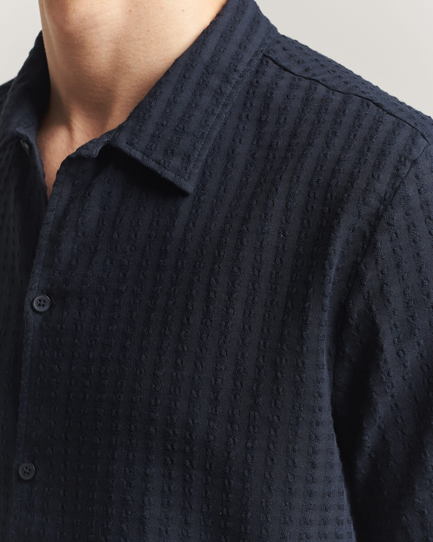 Herre | Skjorter | Samsøe Samsøe | Avan Structured Short Sleeve Shirt Salute Navy