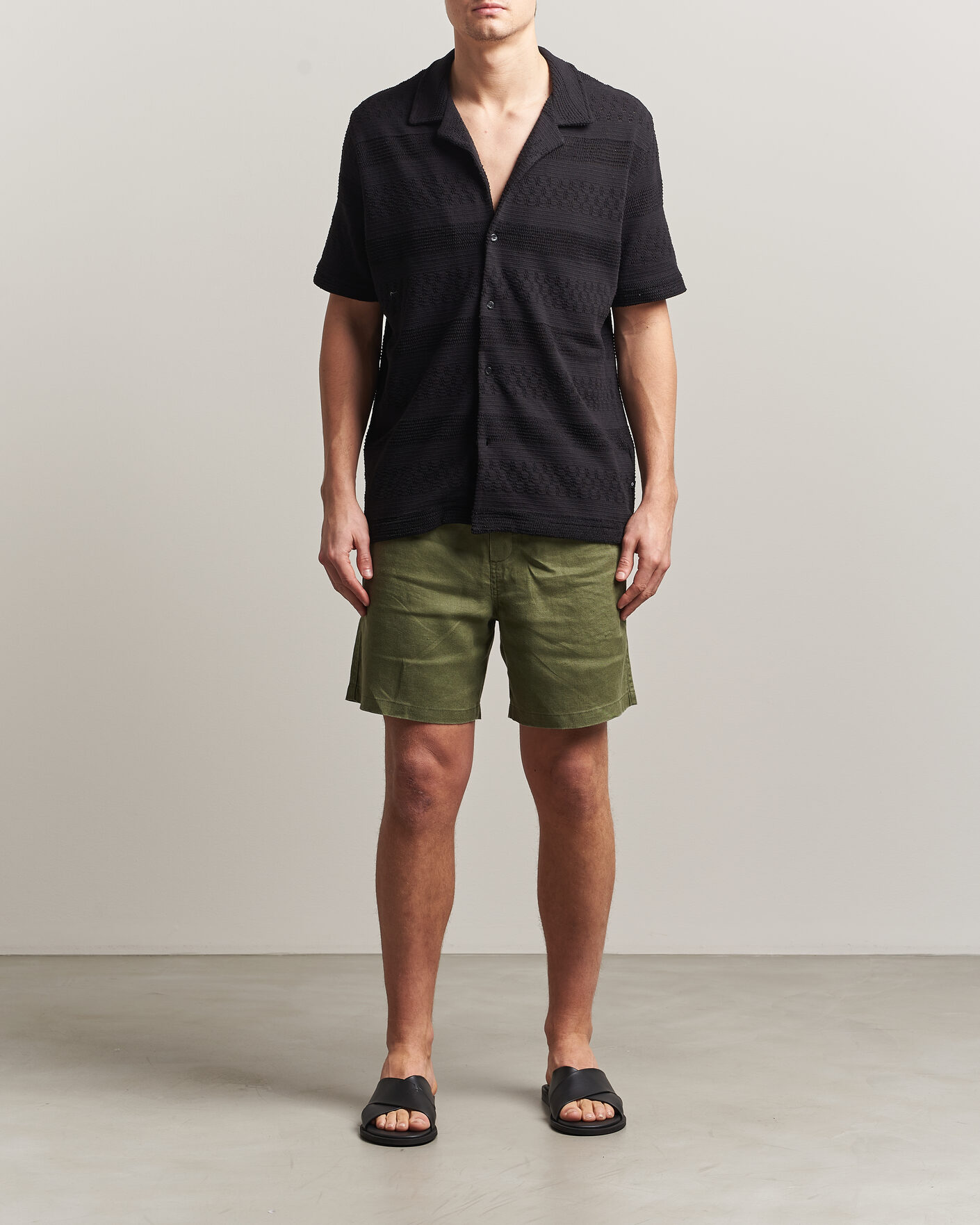 Herre | Skjorter | Samsøe Samsøe | Martin Knitted Short Sleeve Shirt Black
