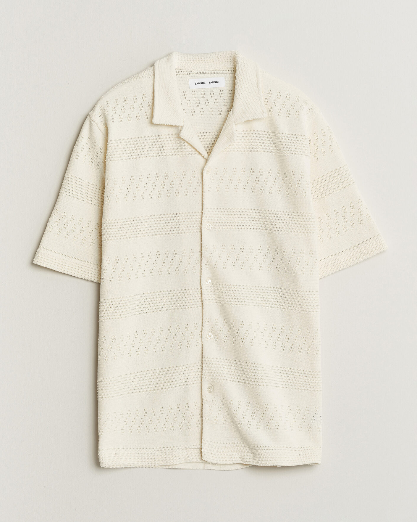 Herre | Skjorter | Samsøe Samsøe | Martin Knitted Short Sleeve Shirt Clear Cream