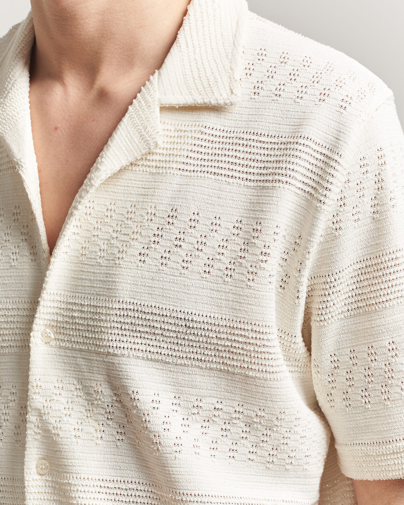 Herre | Skjorter | Samsøe Samsøe | Martin Knitted Short Sleeve Shirt Clear Cream