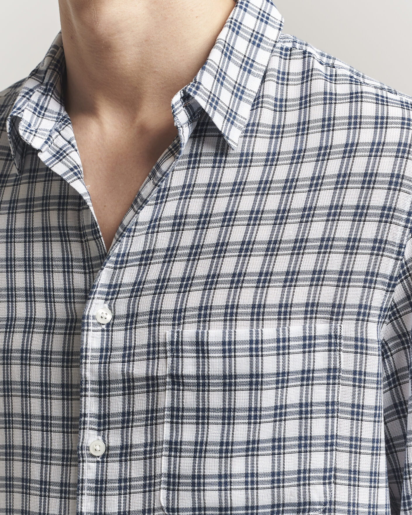 Herre | Skjorter | Samsøe Samsøe | Ryan Tencel Checked Shirt Blue