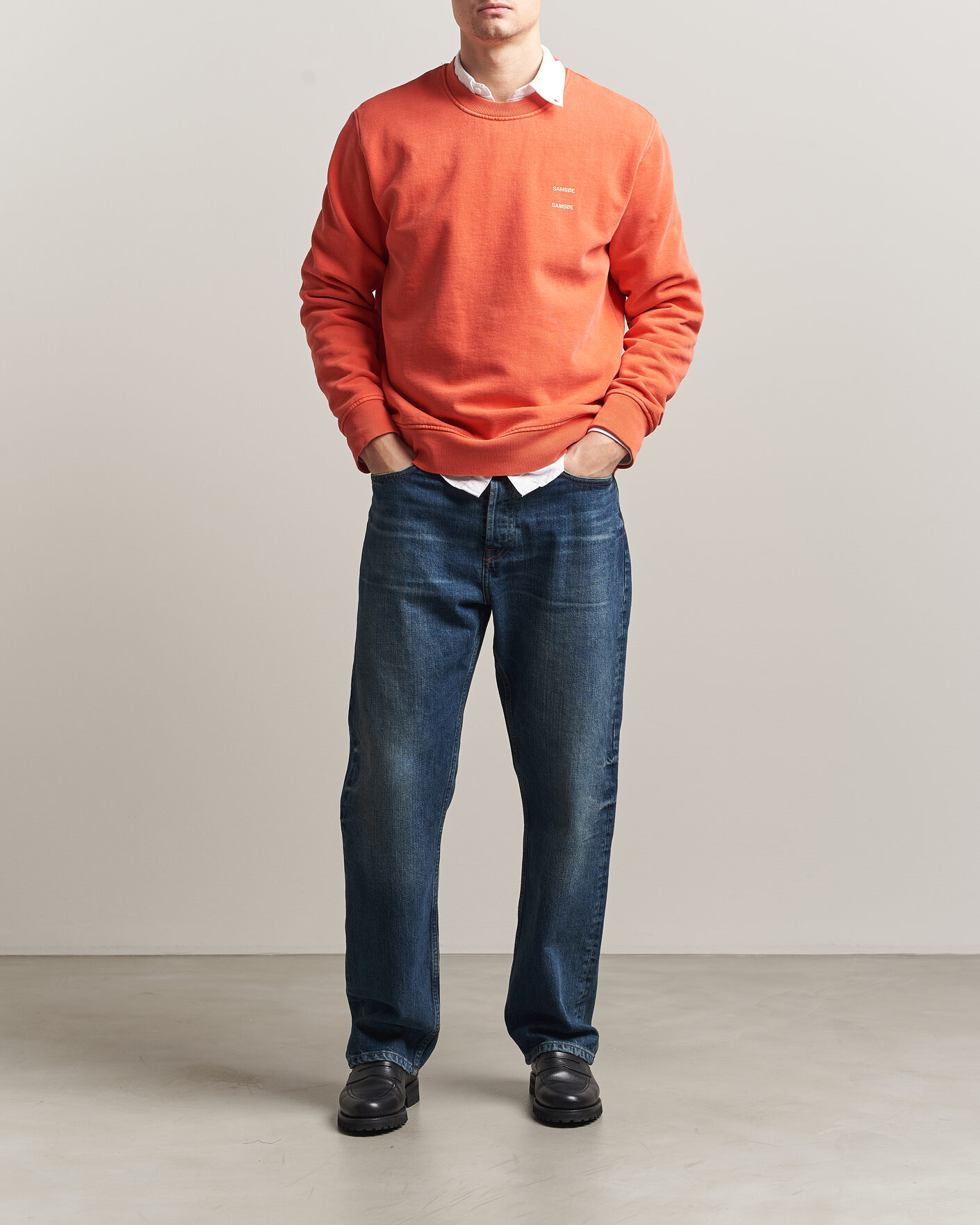 Herre | Gensere | Samsøe Samsøe | Joel Washed Organic Cotton Sweatshirt Aurora Red