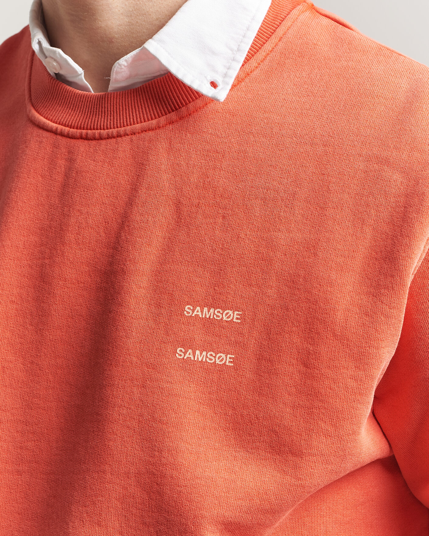 Herre | Gensere | Samsøe Samsøe | Joel Washed Organic Cotton Sweatshirt Aurora Red