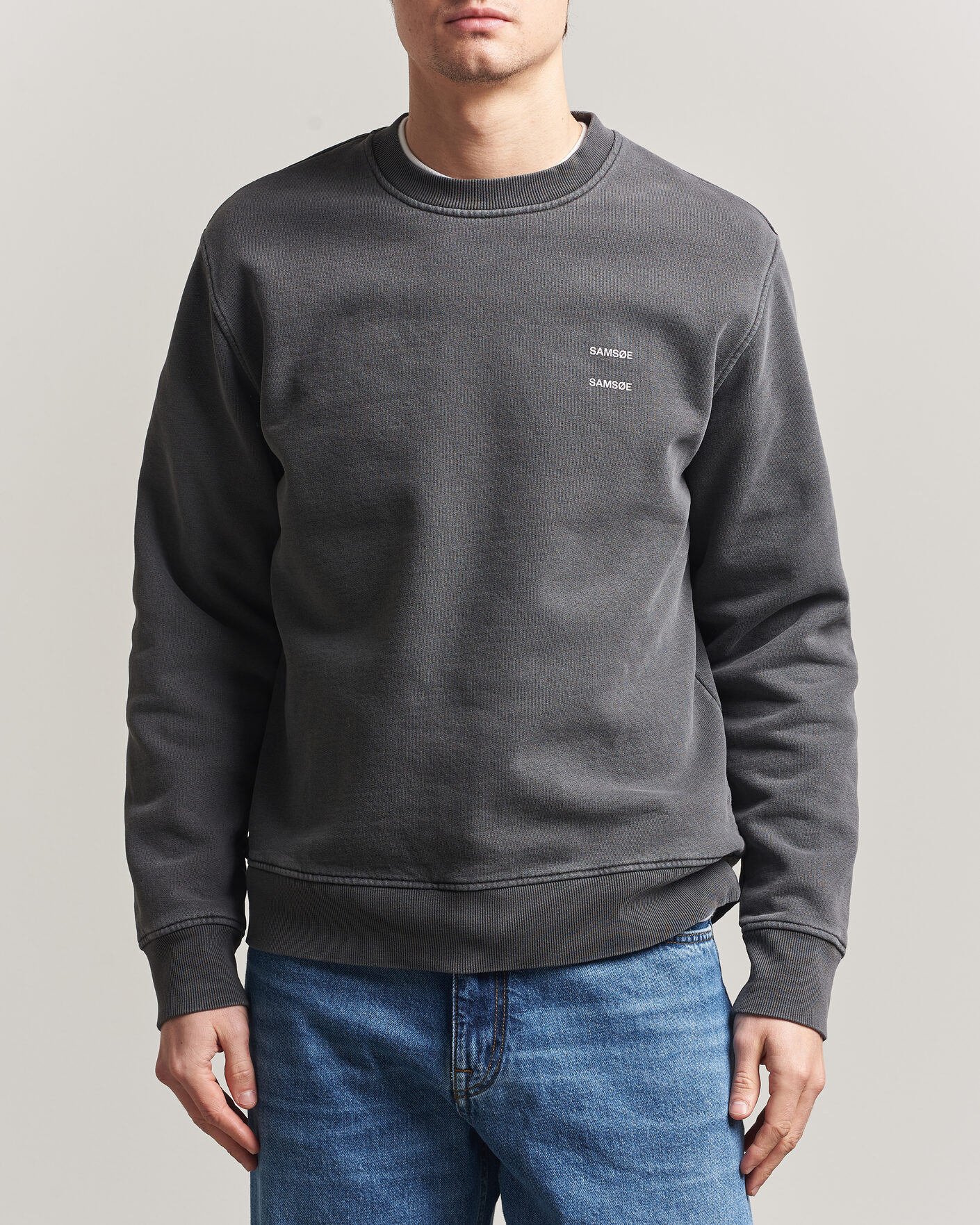 Herre | Gensere | Samsøe Samsøe | Joel Washed Organic Cotton Sweatshirt Black