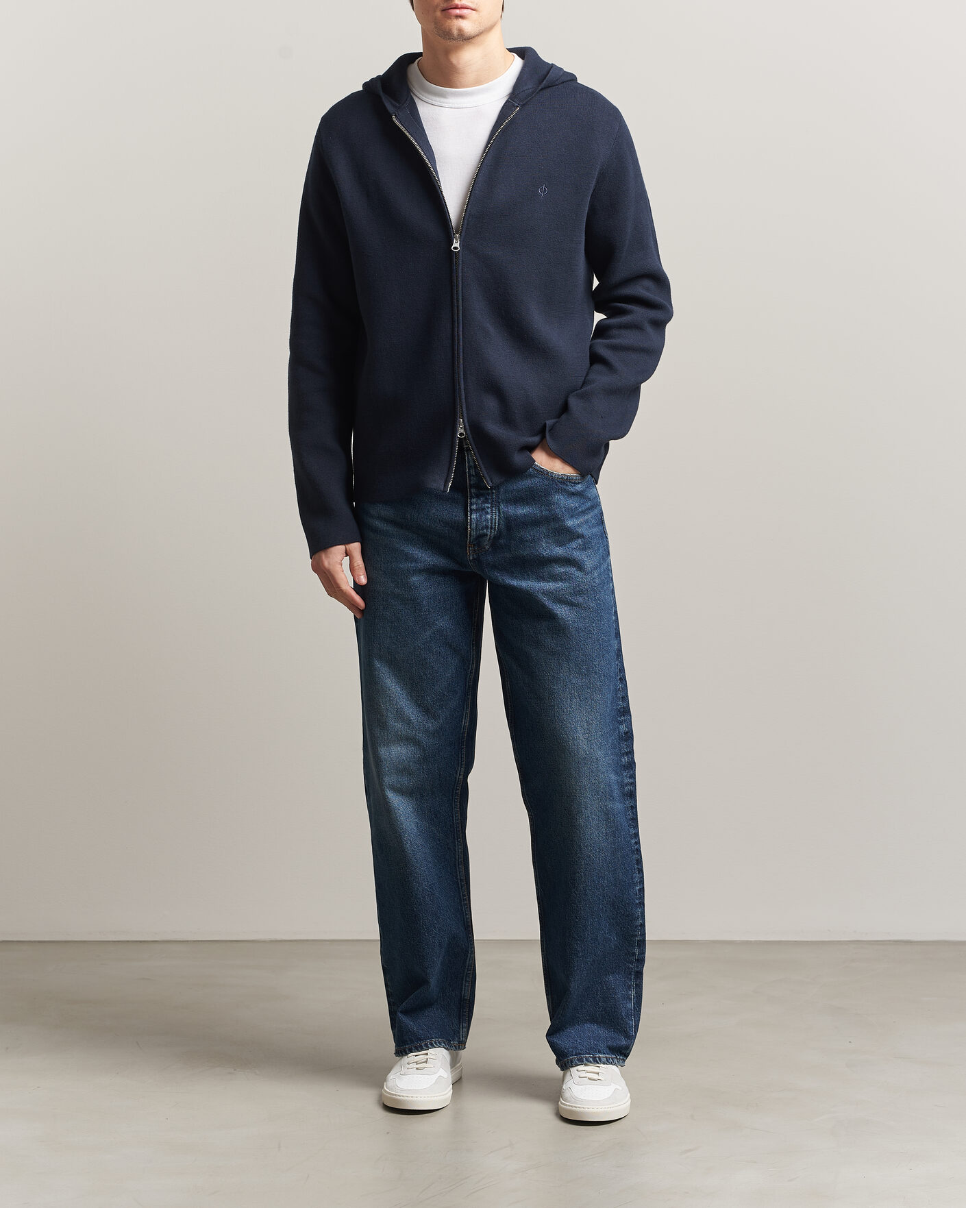 Herre | Gensere | Samsøe Samsøe | Niklas Full Zip Hoodie Salute Navy