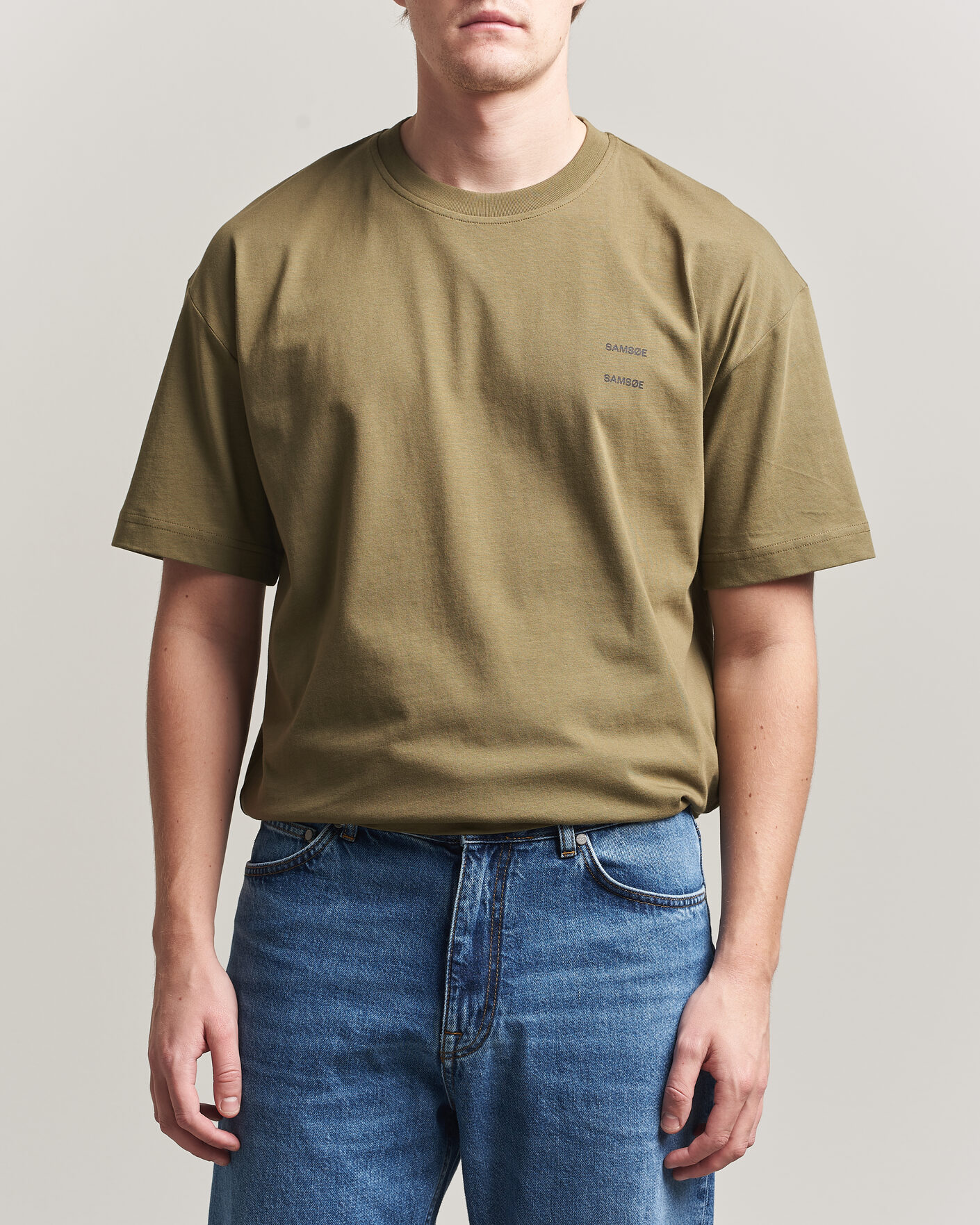 Herre | T-Shirts | Samsøe Samsøe | Joel Organic Cotton T-Shirt Burnt Olive