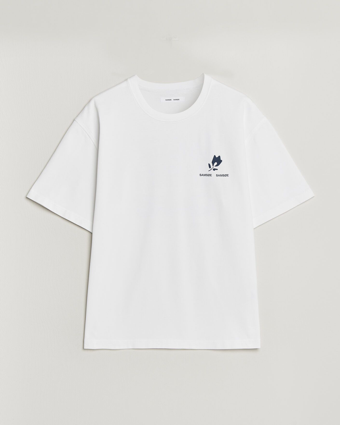 Herre | T-Shirts | Samsøe Samsøe | Cohen Printed Crew Neck T-Shirt White