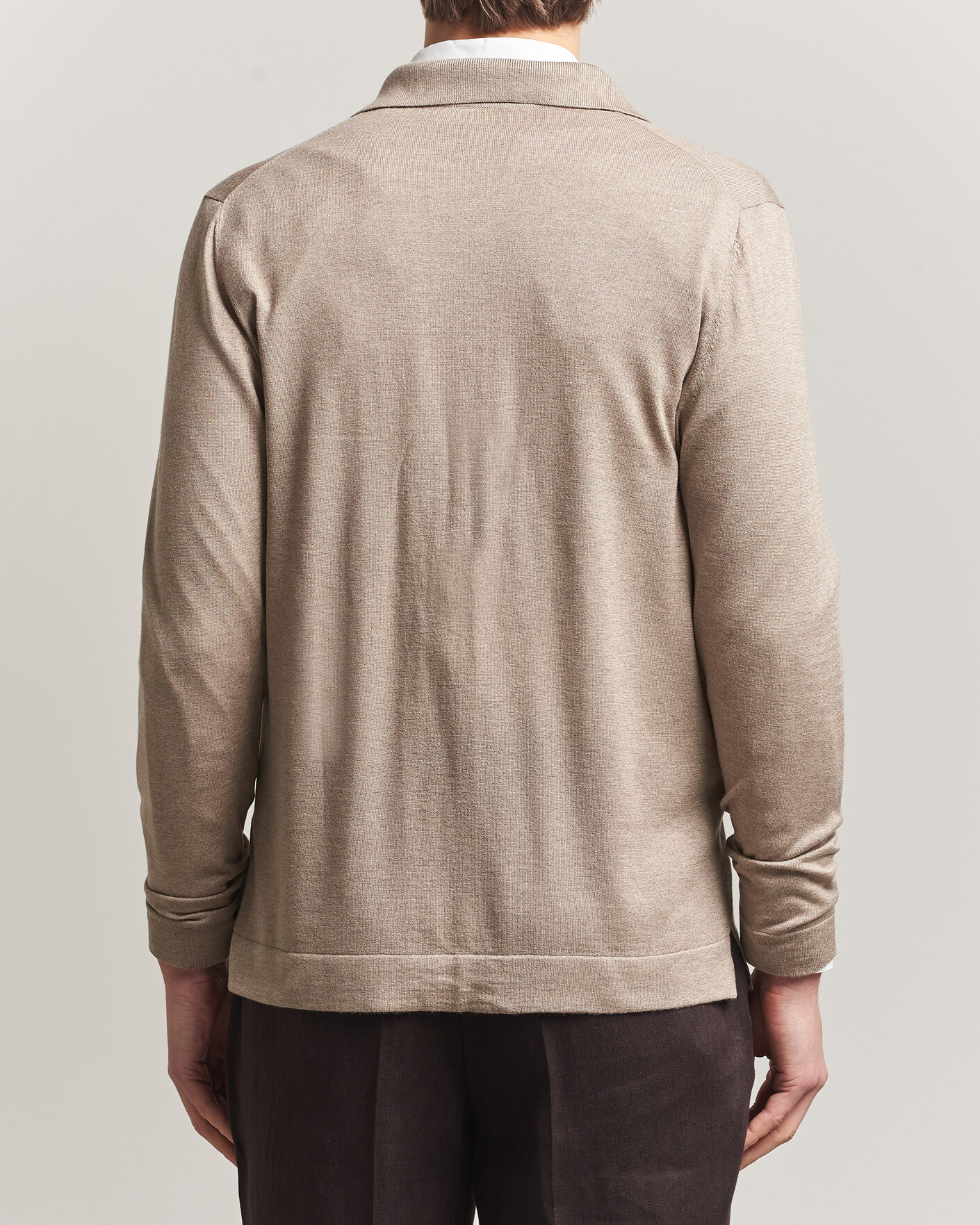 Herre | Gensere | Stenströms | Silk/Cashmere Cardigan Taupe