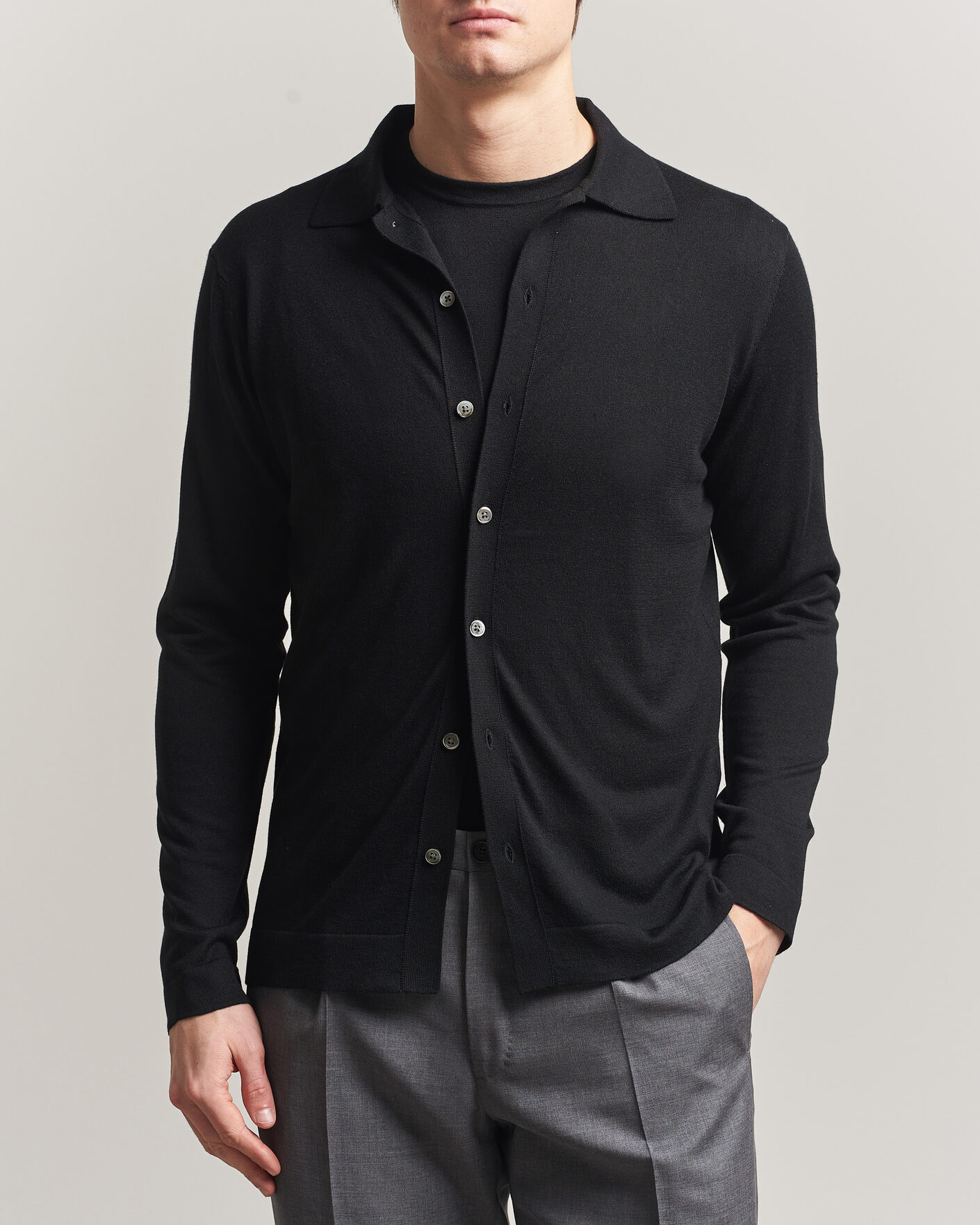 Herre | Gensere | Stenströms | Silk/Cashmere Cardigan Black