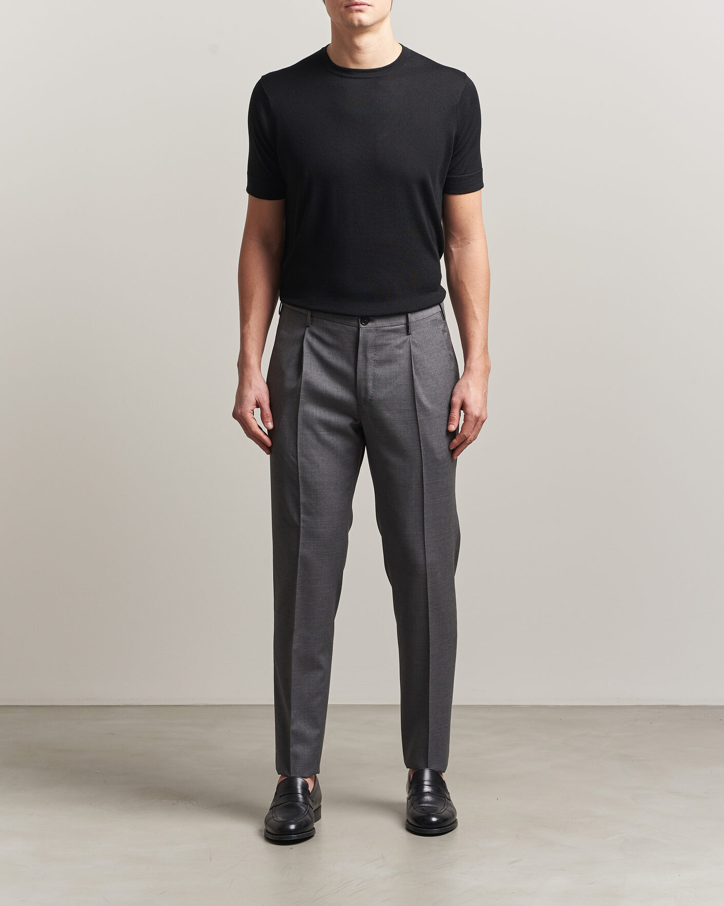 Herre | T-Shirts | Stenströms | Silk/Cashmere T-Shirt Black