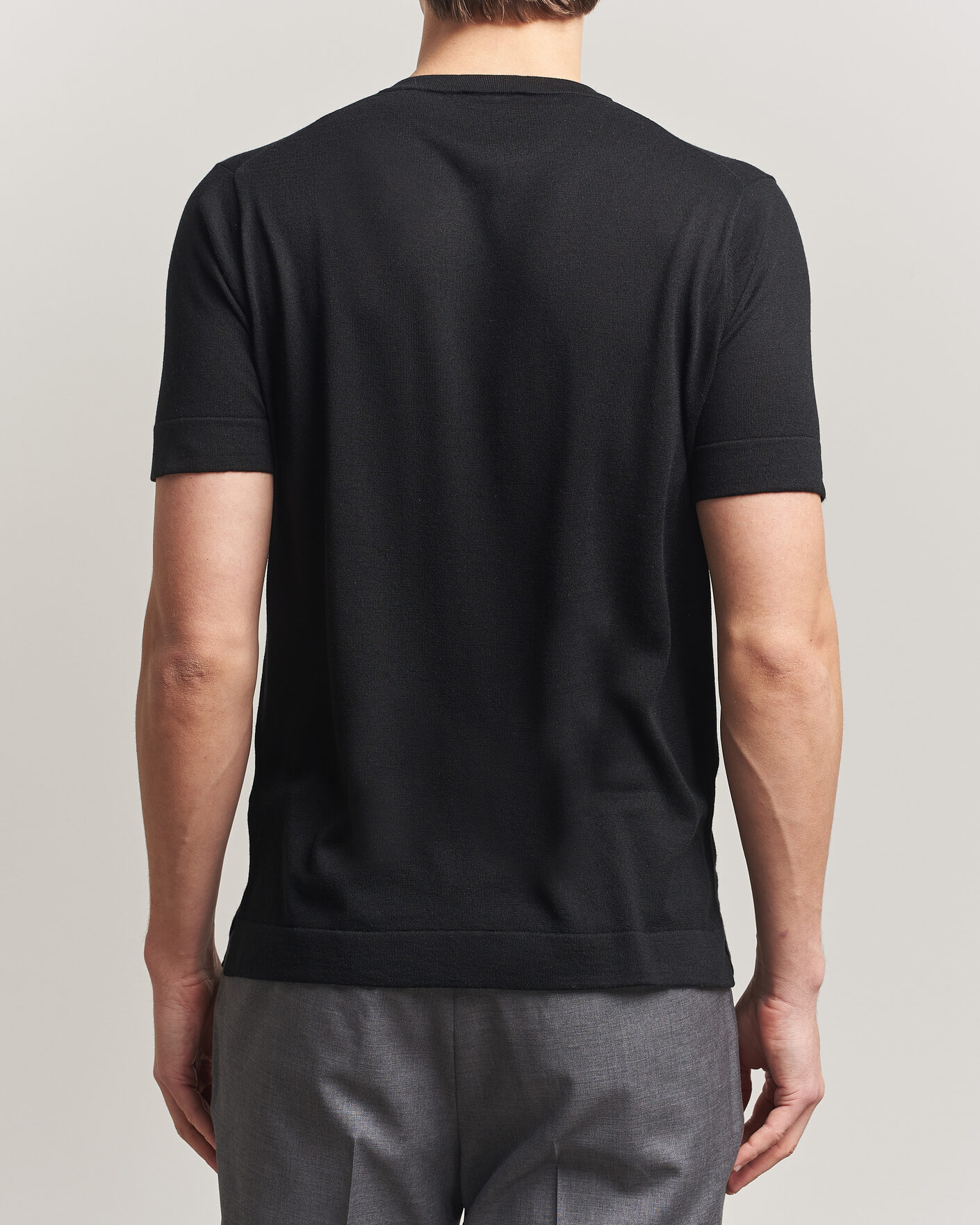 Herre | T-Shirts | Stenströms | Silk/Cashmere T-Shirt Black