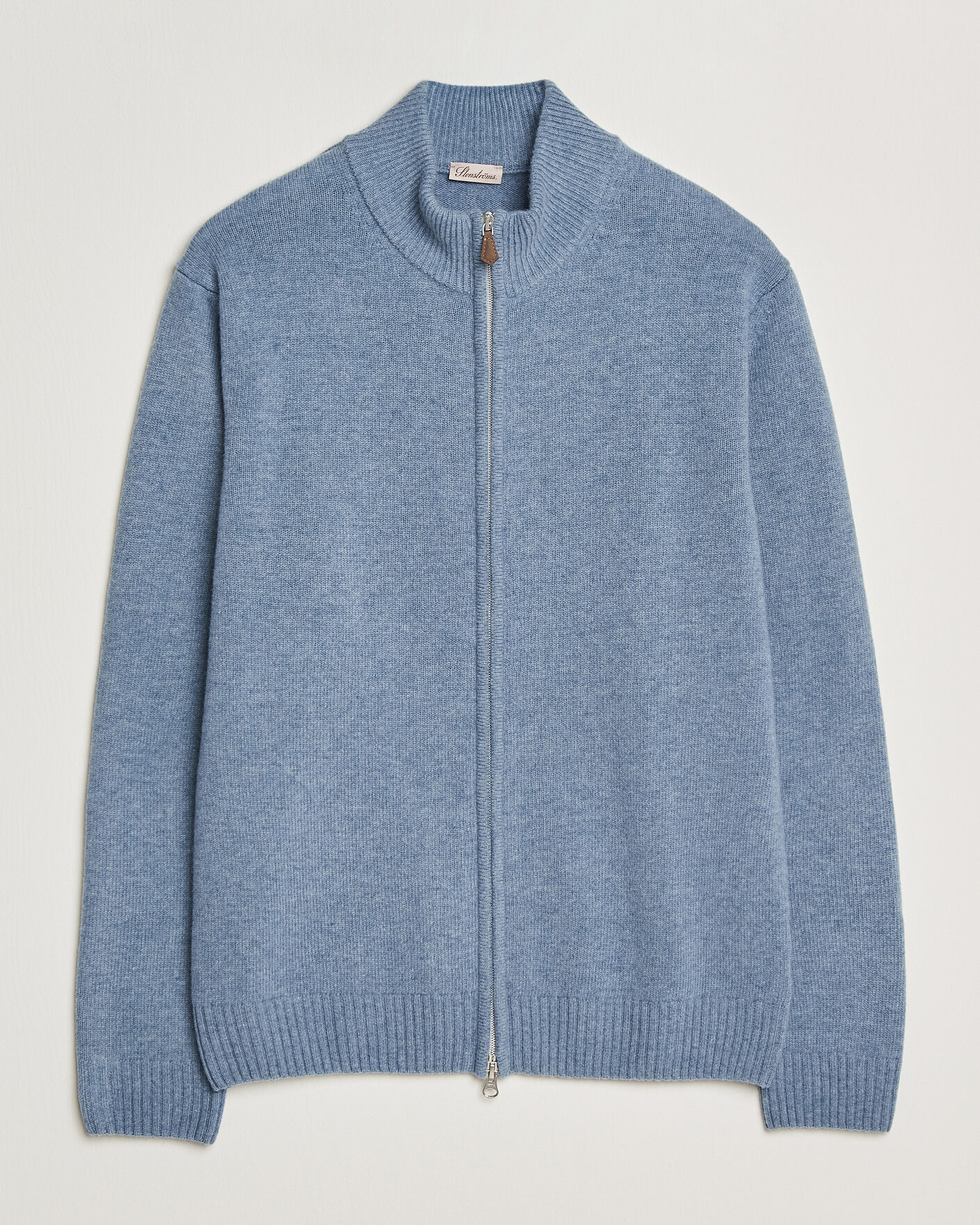 Herre | Gensere | Stenströms | Brushed Merino Full Zip Light Blue