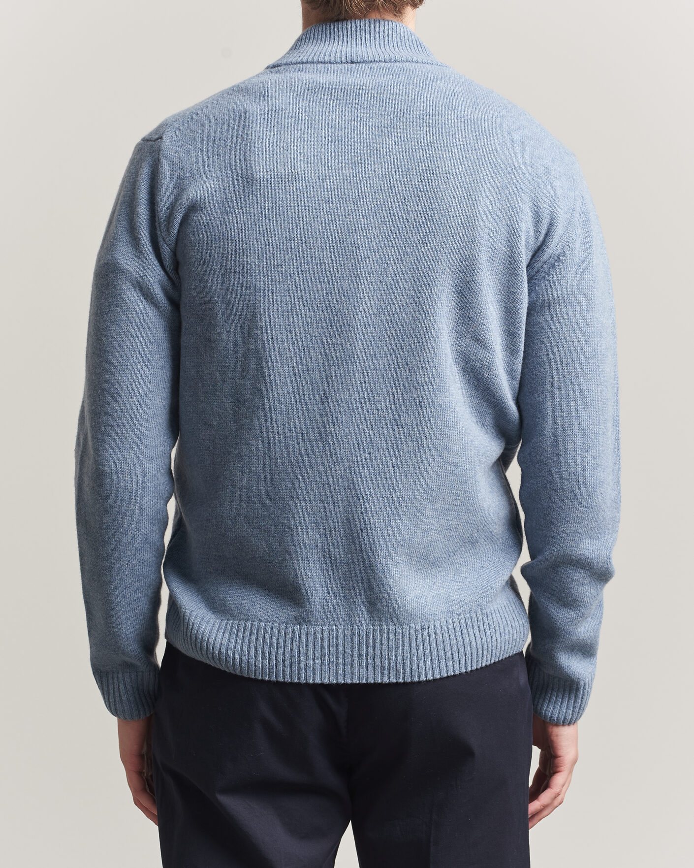 Herre | Gensere | Stenströms | Brushed Merino Full Zip Light Blue