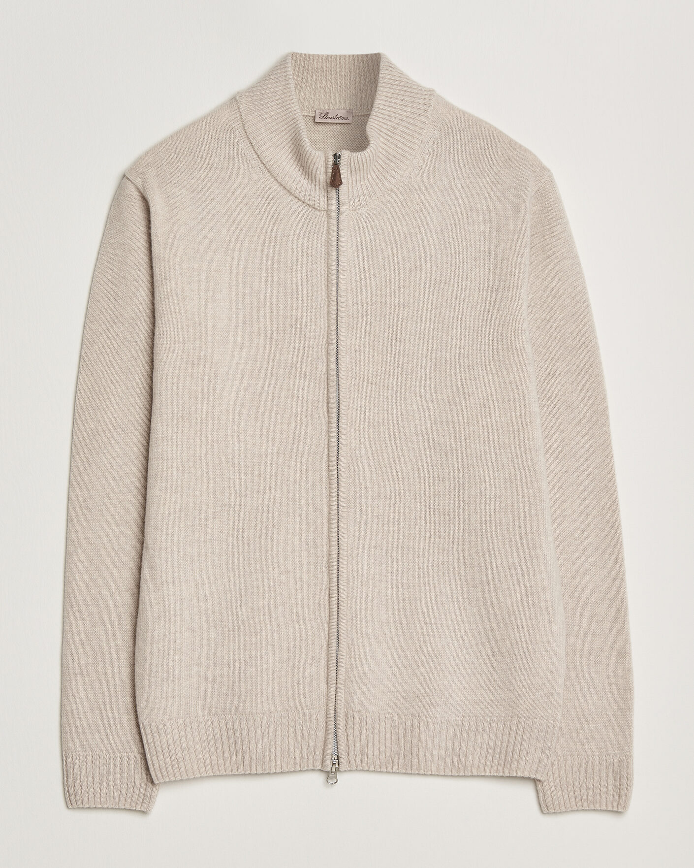 Herre | Gensere | Stenströms | Brushed Merino Full Zip Beige