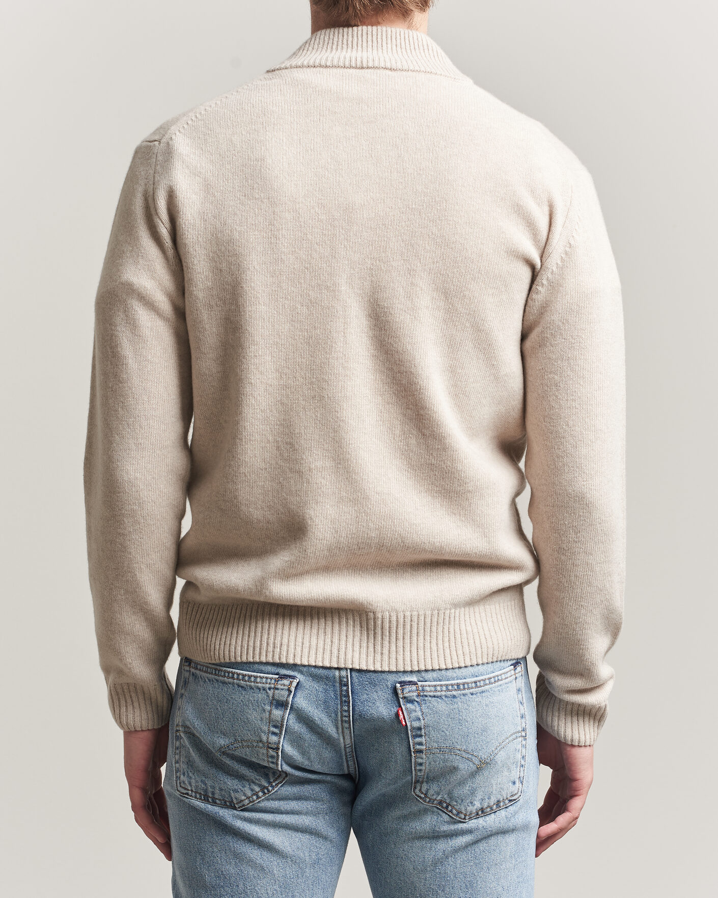 Herre | Gensere | Stenströms | Brushed Merino Full Zip Beige