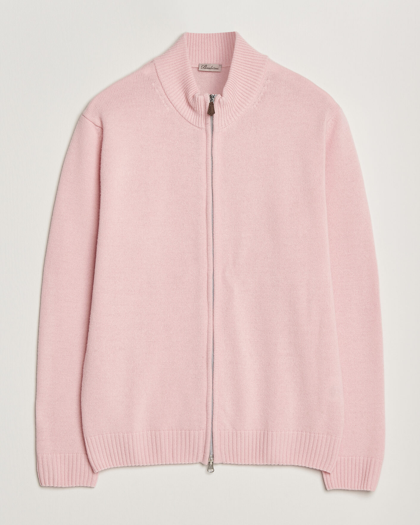 Herre | Gensere | Stenströms | Brushed Merino Full Zip Pink