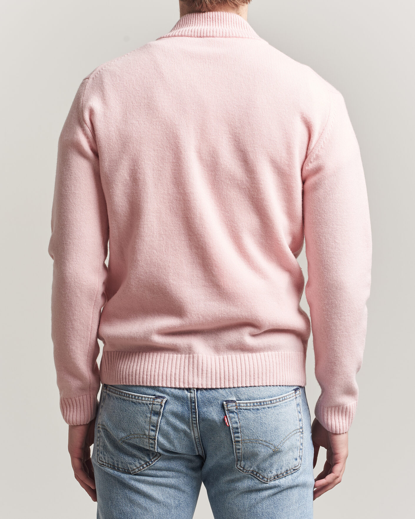 Herre | Gensere | Stenströms | Brushed Merino Full Zip Pink