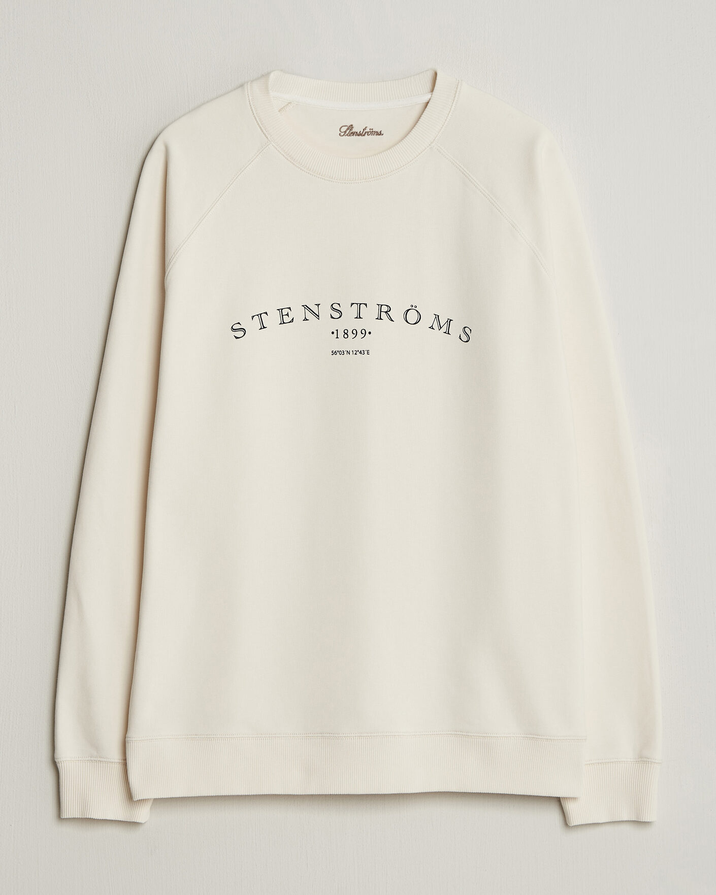 Herre | Gensere | Stenströms | Raglan Crew Logo Sweater White