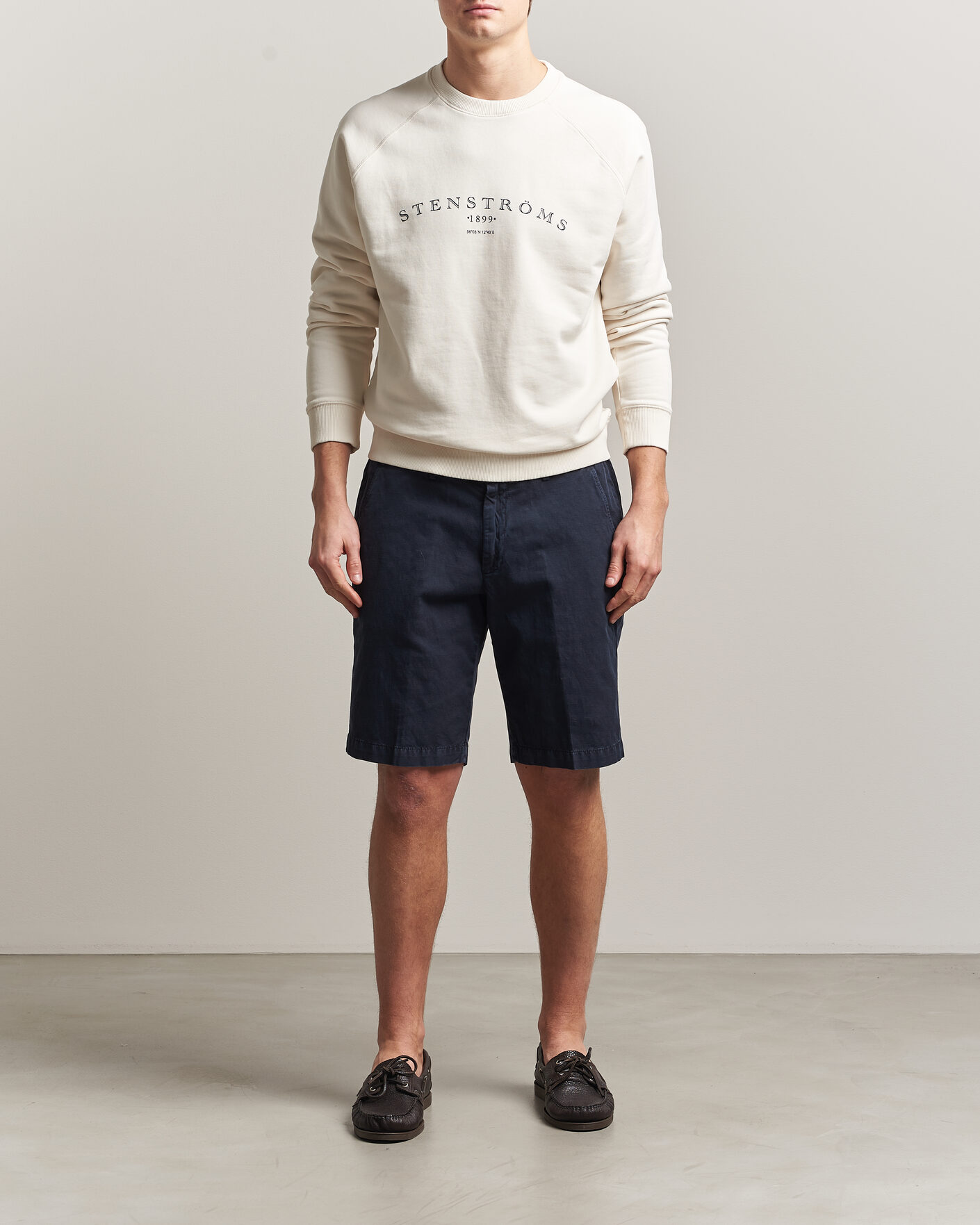 Herre | Gensere | Stenströms | Raglan Crew Logo Sweater White