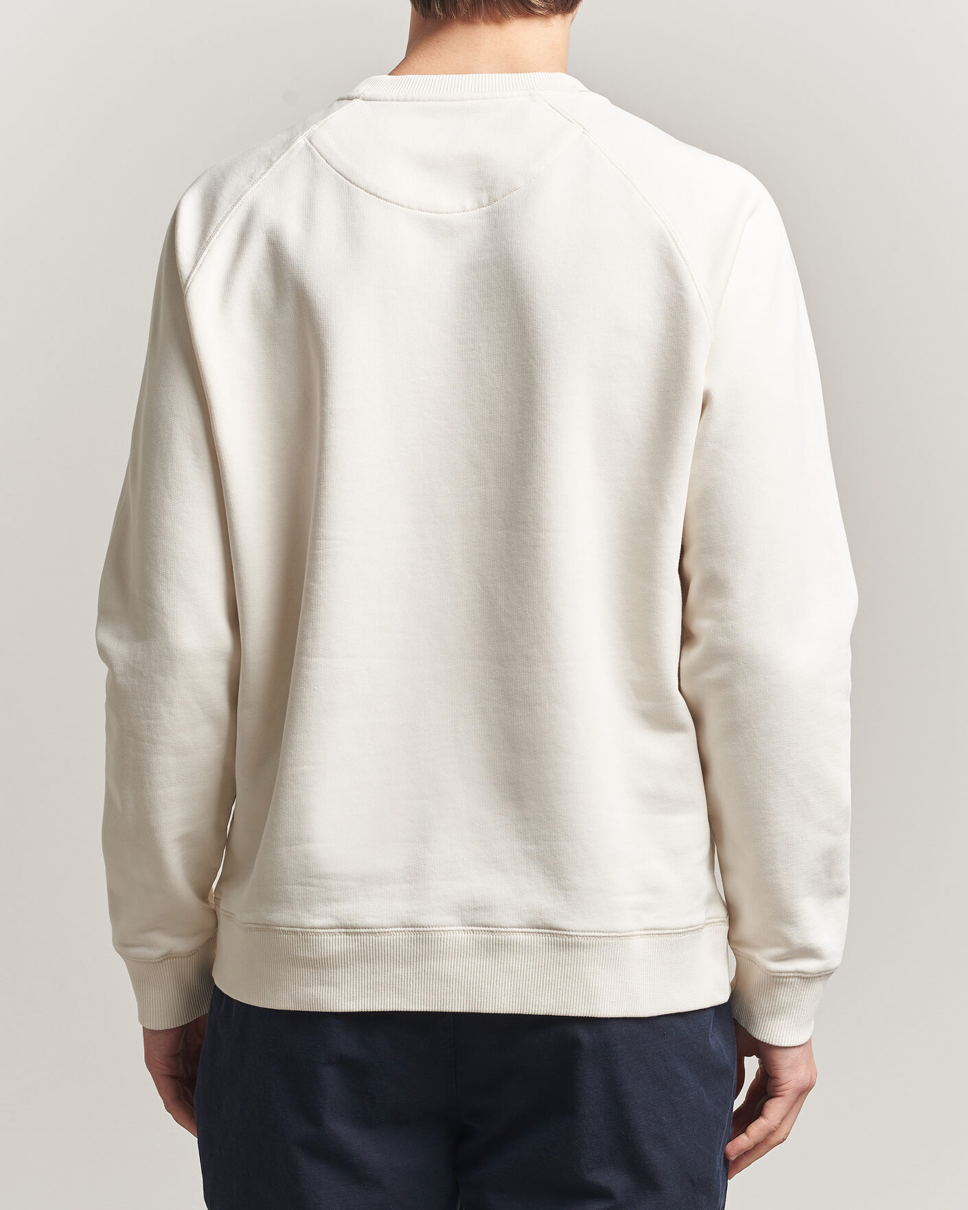 Herre | Gensere | Stenströms | Raglan Crew Logo Sweater White