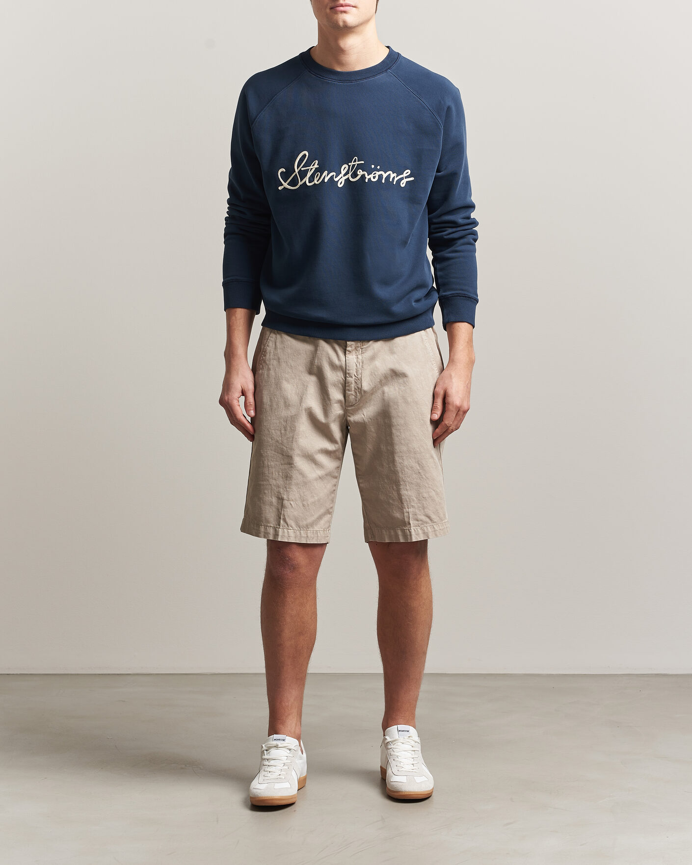 Herre | Gensere | Stenströms | Raglan Crew Logo Sweater Navy