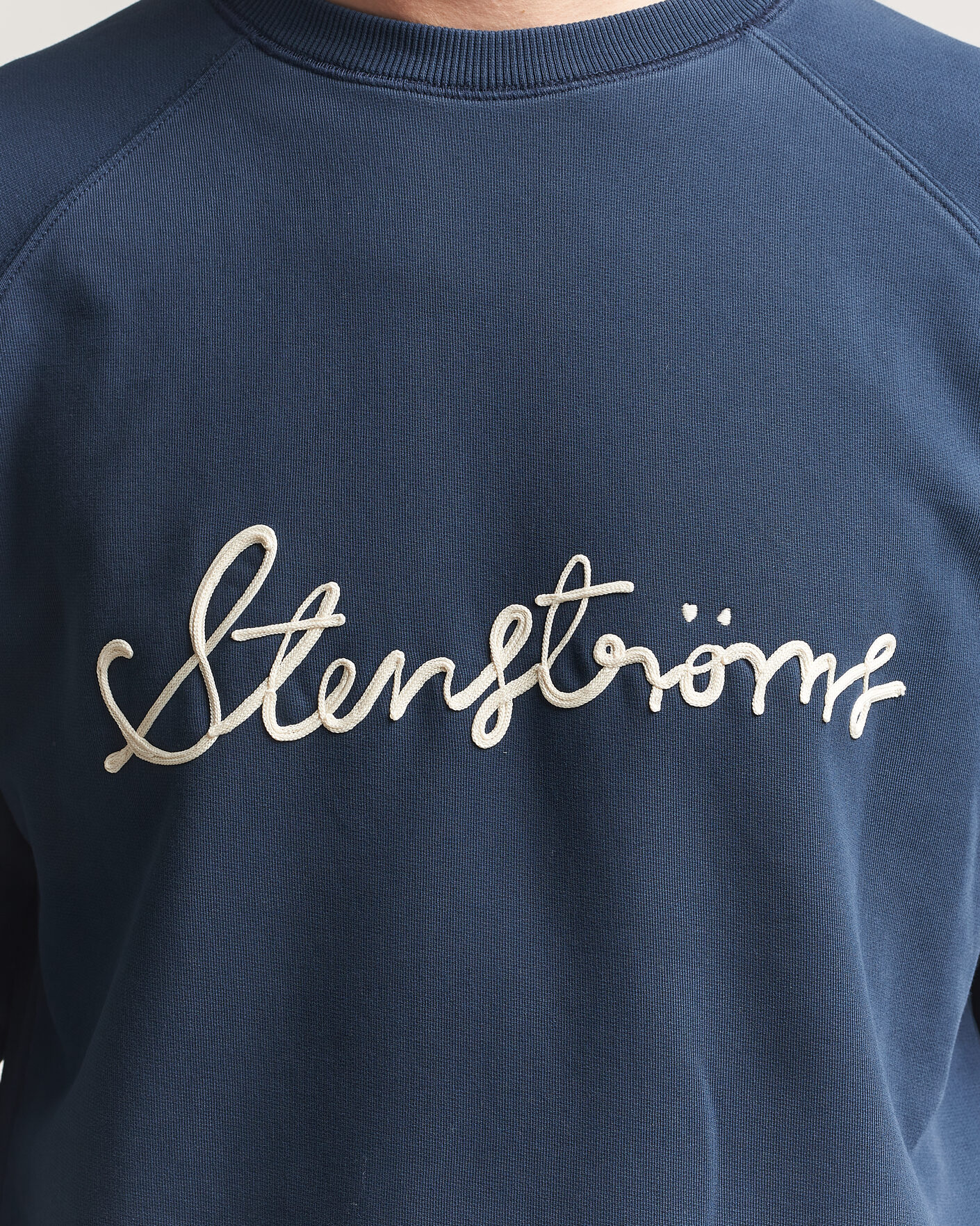 Herre | Gensere | Stenströms | Raglan Crew Logo Sweater Navy