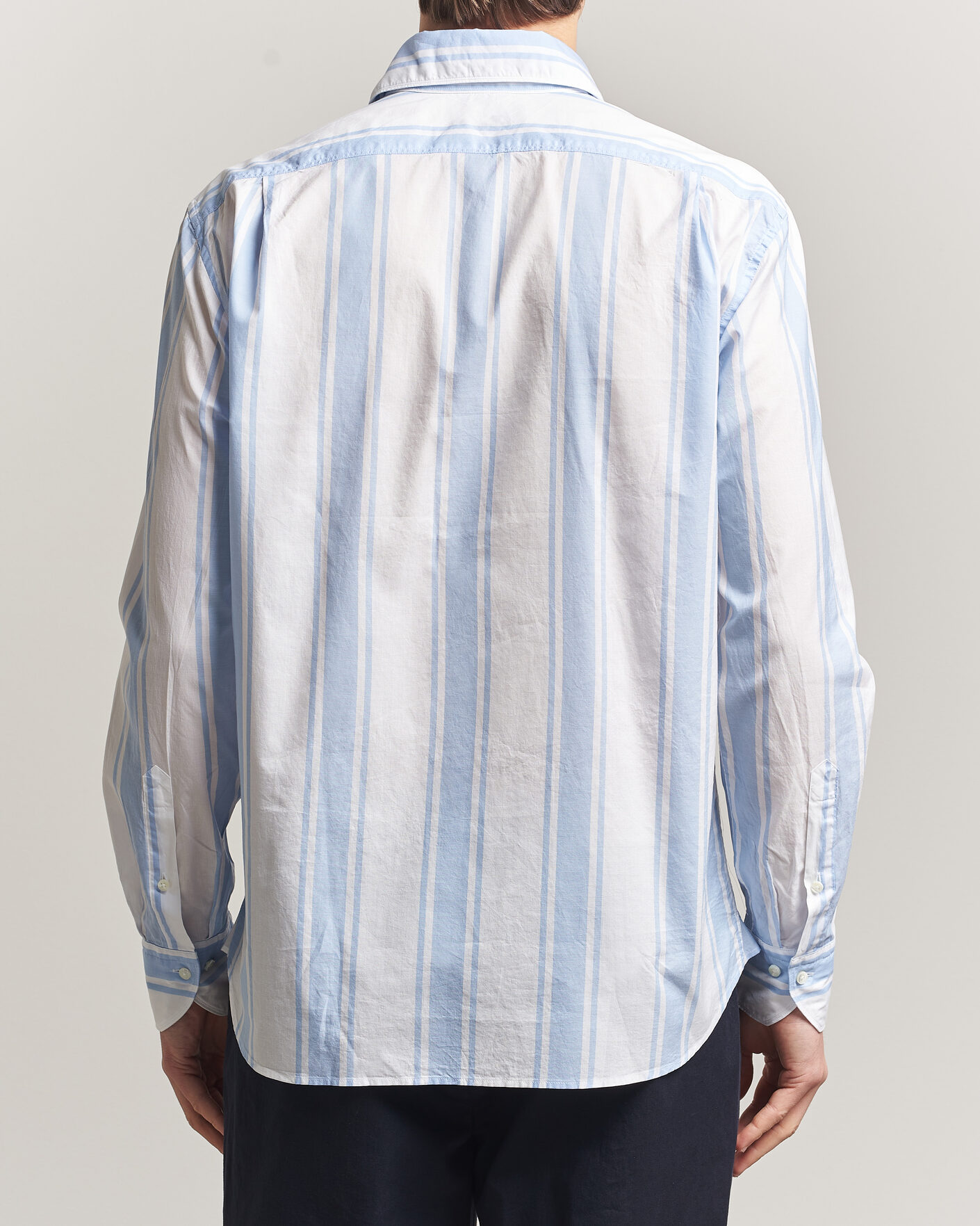 Herre | Skjorter | Stenströms | Regular Fit Thin Poplin Stripe Shirt Blue